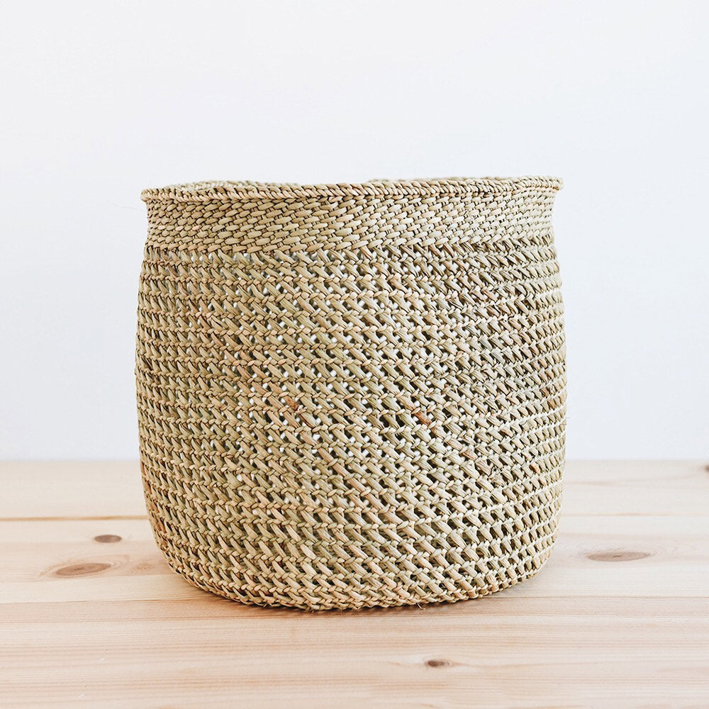 Handwoven African Iringa Storage Basket - Natural Open Weave Design for Home Organization | Perfect for Laundry, Toys, Blankets & Decorative Storage