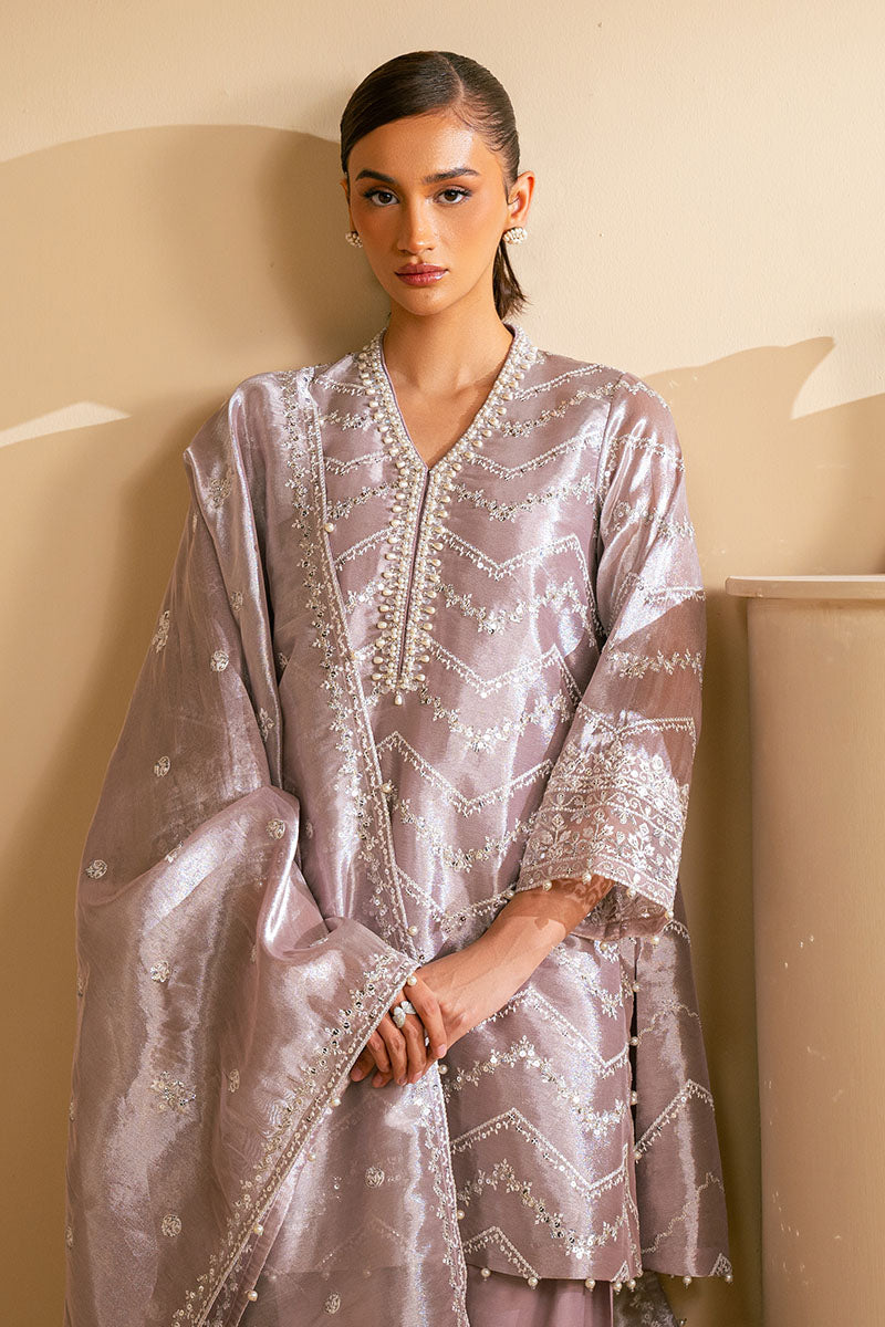 Lilac Haze 3-Piece Outfit Set for Women - Stylish Shirt, Trousers & Dupatta - Elegant Ethnic Wear for Parties, Weddings & Festive Occasions