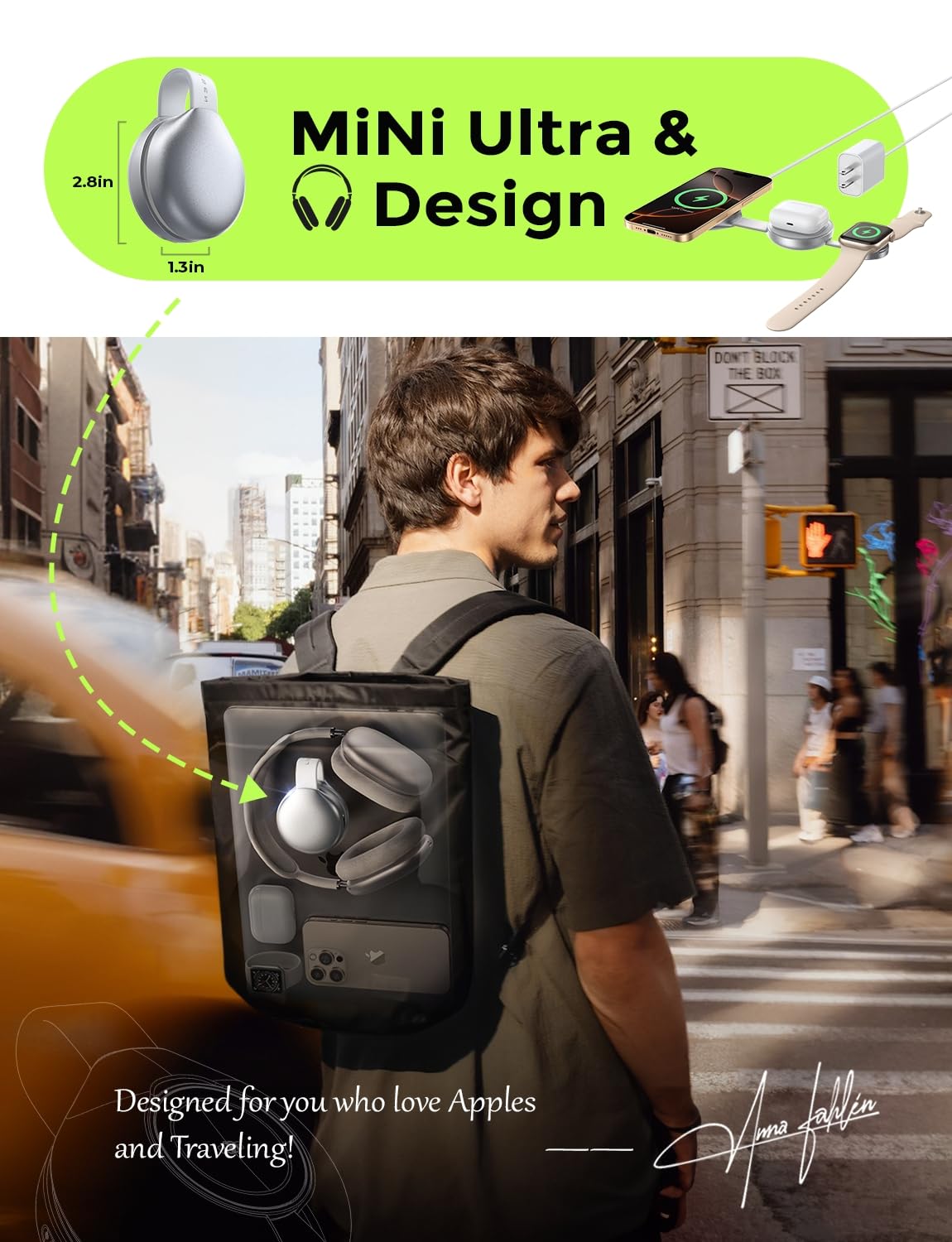 LISEN Qi2 Magsafe Certified 15W Wireless Charger for iPhone 16/15 - 3-in-1 Magnetic Charging Station with Apple Watch & AirPods Charger (Includes 30W Adapter) | Perfect for Travel, Office & Nightstand Use
