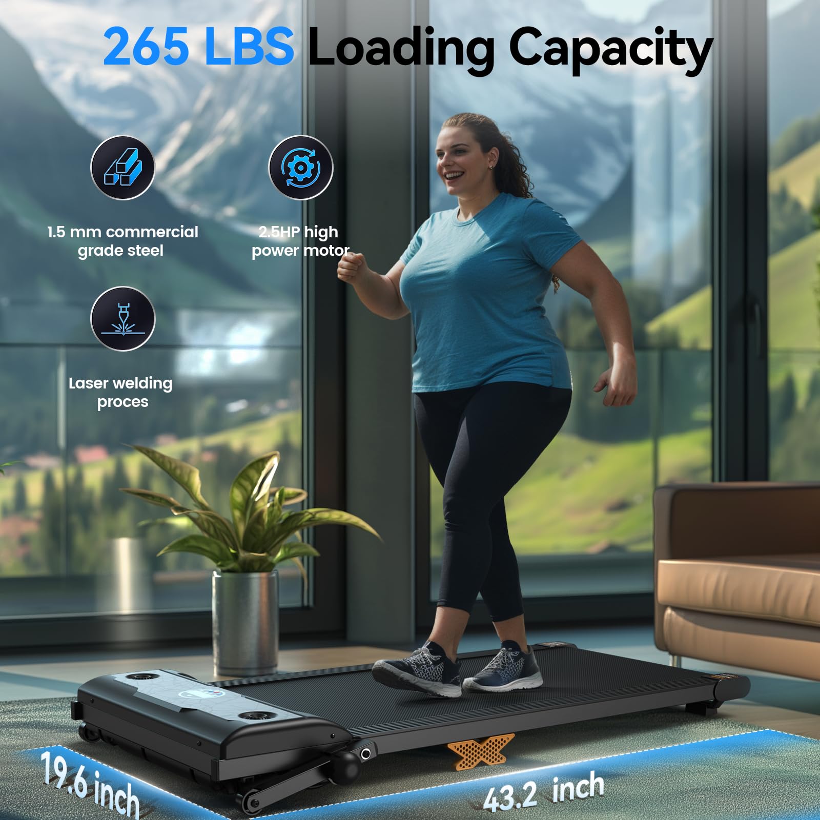 2.5HP Under Desk Treadmill with Incline - 3-in-1 Portable Walking Pad, Remote Control & LED Display - Compact Home Office Treadmill for Walking/Jogging - Perfect for Small Spaces, Work Breaks & Indoor Fitness