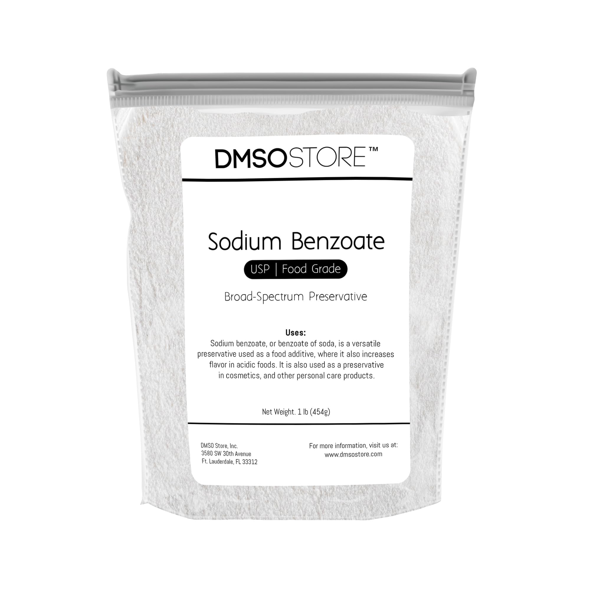 **Sodium Benzoate Powder 1lb - Food Grade Preservative for Baking, Cosmetics & DIY - Extend Shelf Life & Freshness - Ideal for Homemade Jams, Skincare & Food Storage**