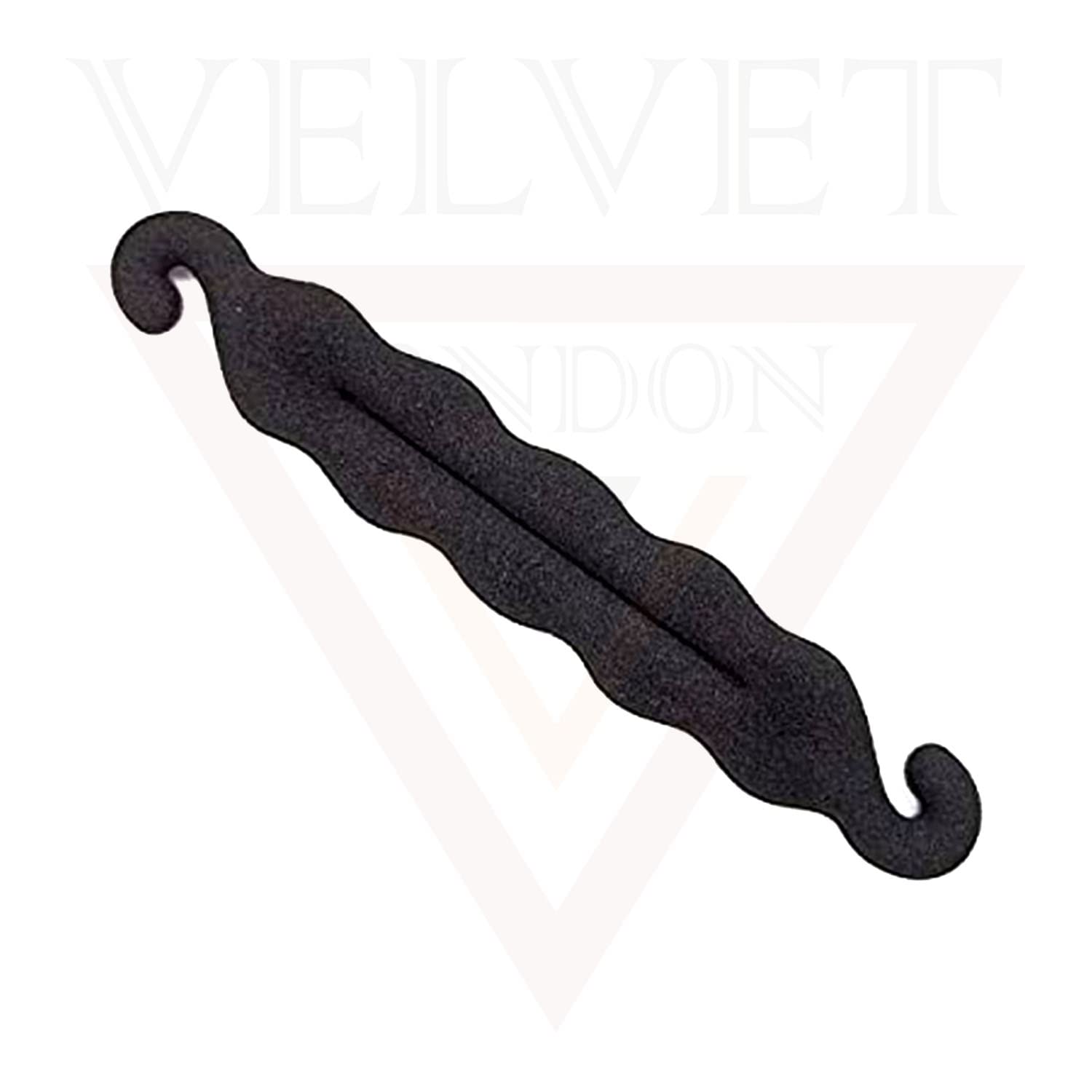 Velvet London 6-Piece Hair Bun Maker Set - Twist Bun Maker, Donut Sponge, Ponytail Holder & French Braiding Tool for Women | Perfect for Updos, Wedding & Party Hairstyles (Black)