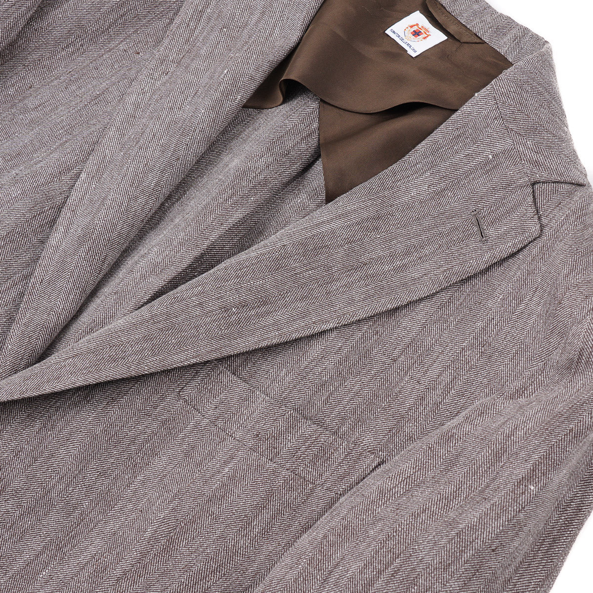 Luigi Borrelli Men's Herringbone Linen Sport Coat - Lightweight Summer Blazer for Business Casual & Weddings