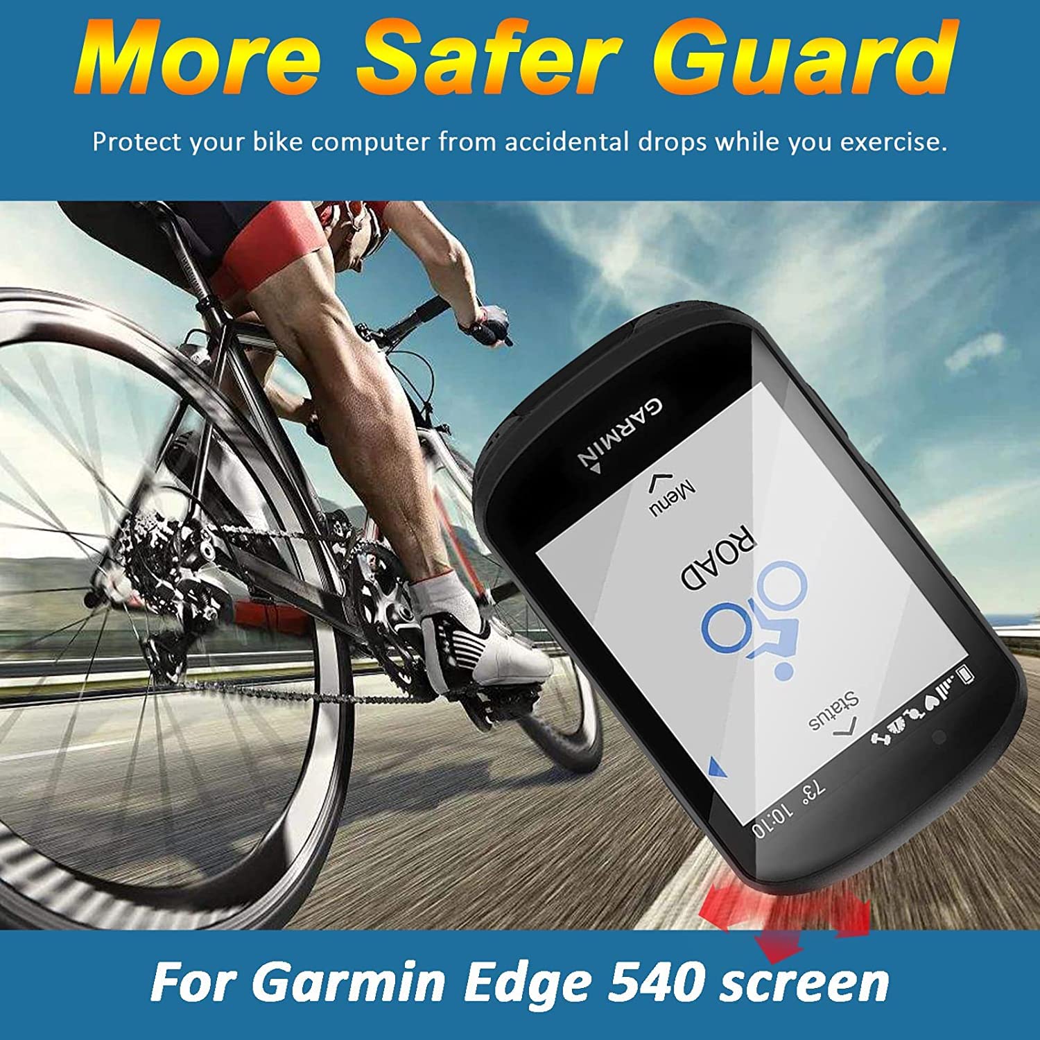Miimall 2 Pack Tempered Glass Screen Protector for Garmin Edge 540/840 - 9H Hardness, Anti-Scratch, Anti-Fingerprint, 2.5D Curved Edge, Ultra-Thin HD Film - Perfect for Cycling, Hiking & Outdoor Sports