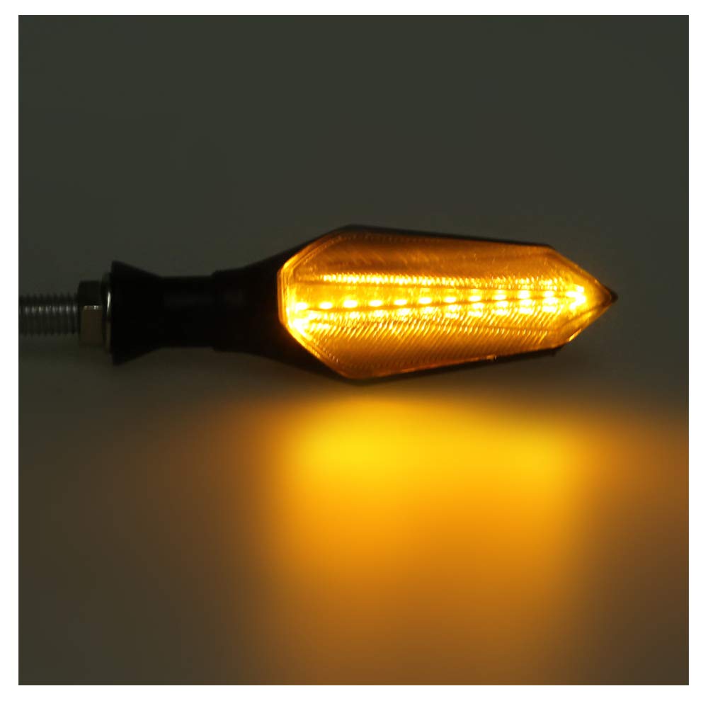 2X 12LED Motorcycle Turn Signal Lights - Waterproof Flowing Flashing Indicators for Universal Fit | Enhanced Visibility for Night Riding & Safety Warning