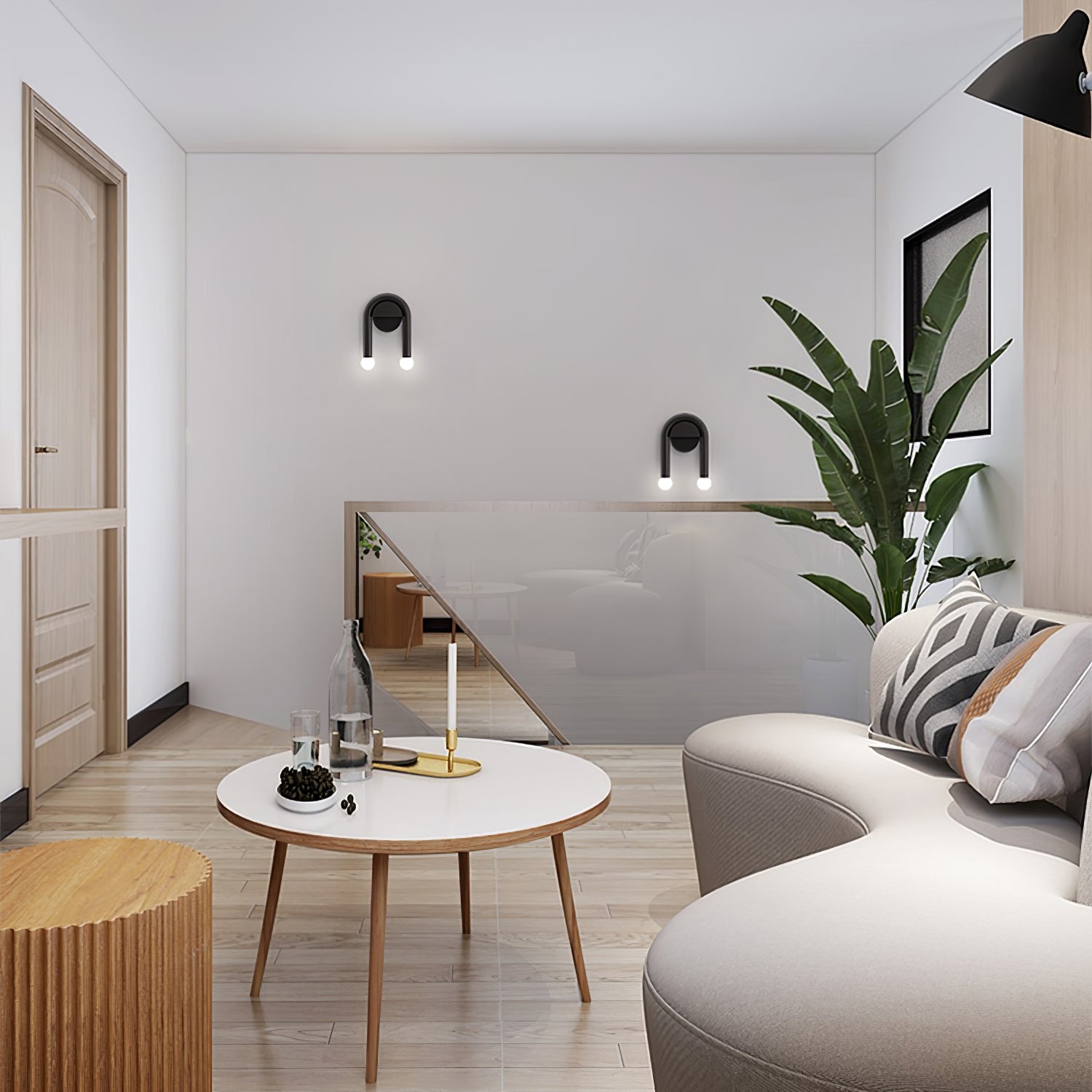 Modern C-Shaped Wall Lamp - Sleek LED Sconce Light for Bedroom, Living Room & Hallway - Dimmable Ambient Lighting for Home Decor & Cozy Atmosphere