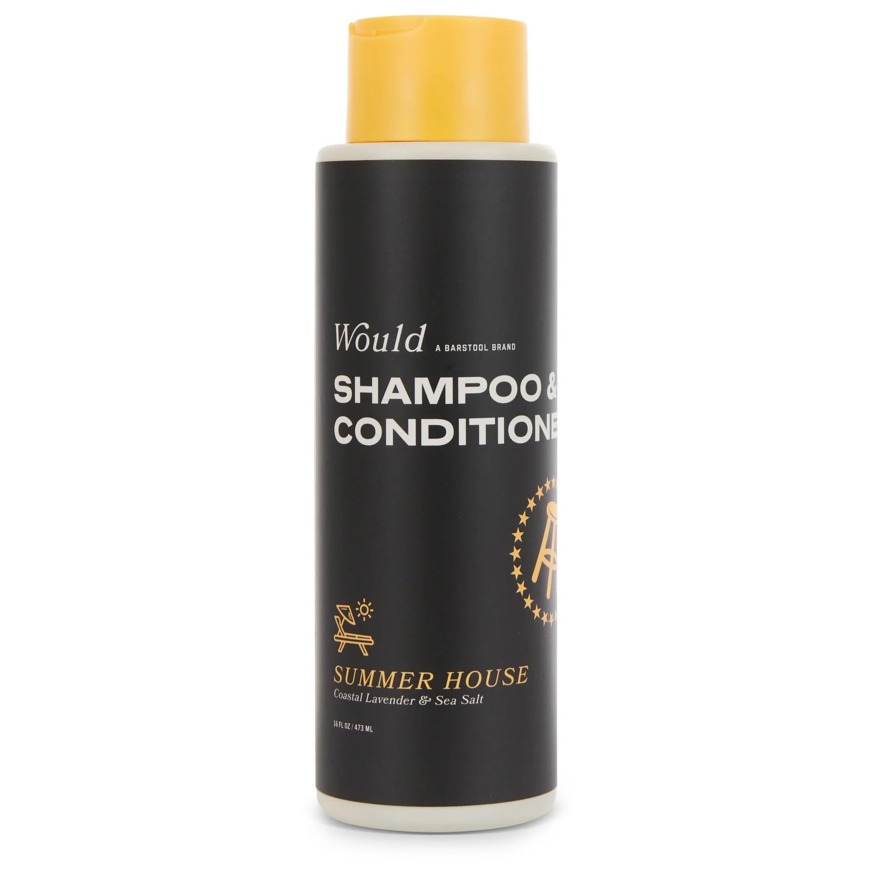 WOULD Men's 2-in-1 Shampoo and Conditioner - 16oz Coastal Lavender & Sea Salt Scent - Hydrating Hair Care for Men - Perfect for Gym, Travel & Daily Use