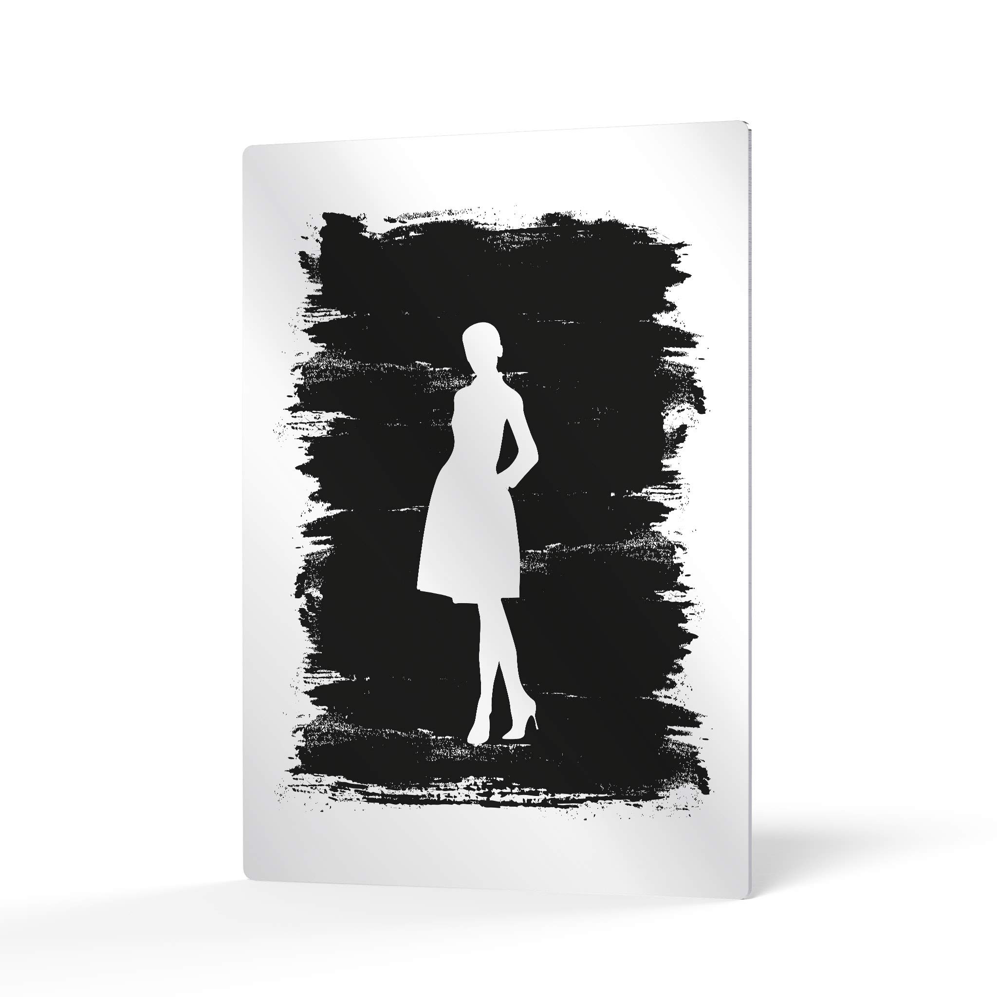 Modern Black & White High Heels Silhouette Painting - Fashion Metal Wall Art Print for Women | Glam Decor for Office, Dorm, Bathroom, Living Room & Bedroom | Ready to Hang 40x30 Inches | Perfect Gift for Fashion Lovers & Home Decor Enthusiasts