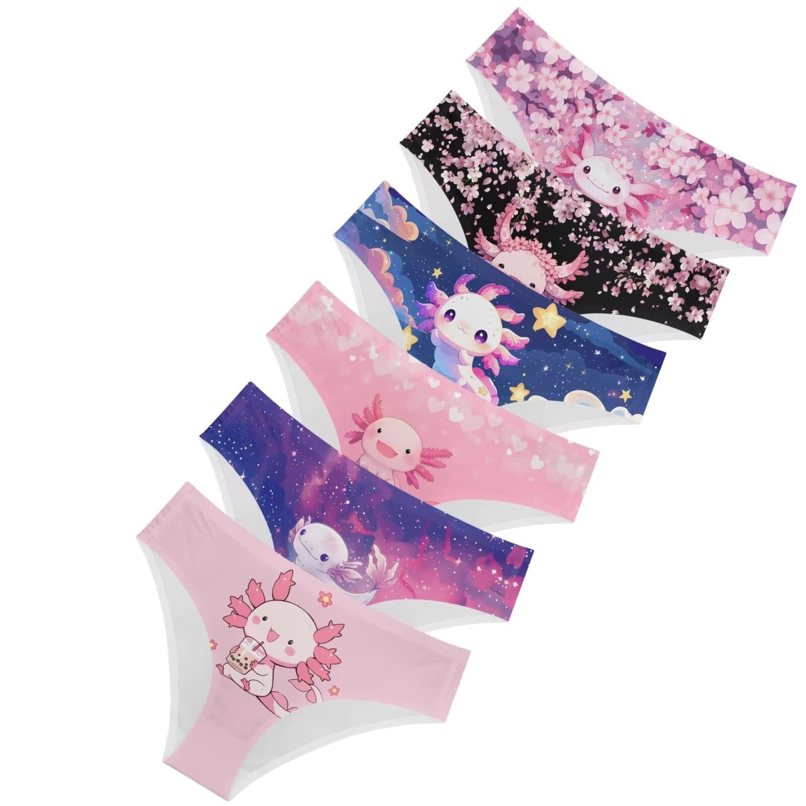 HUGS IDEA Women's Triangle Panties - 6 Pack Cotton Underwear Set for Ladies | Comfortable & Breathable Briefs for Everyday Wear, Yoga, and Sleep
