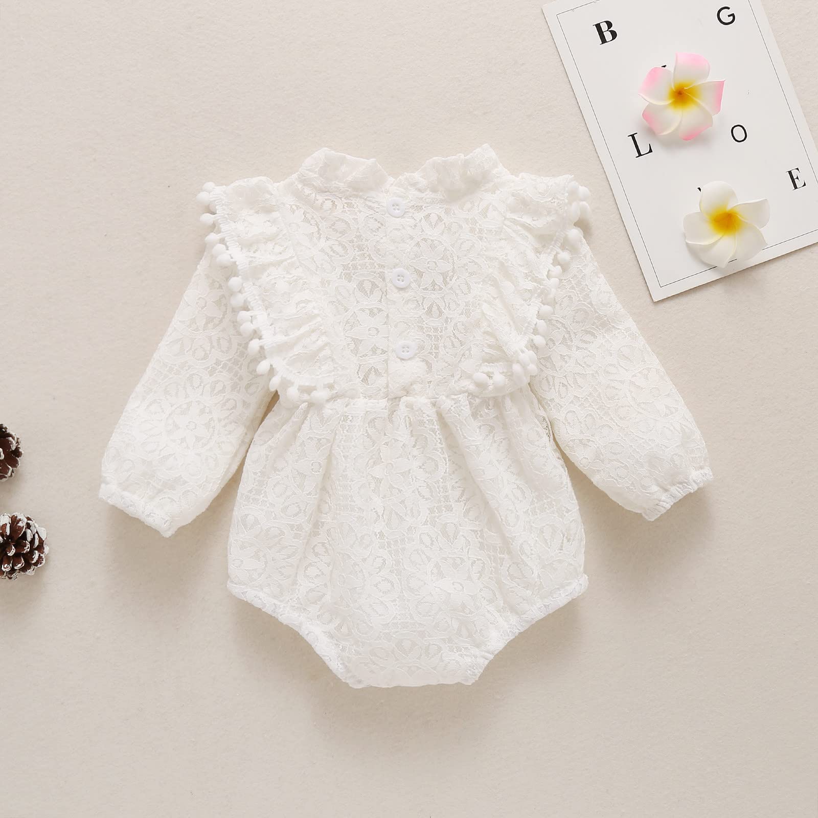 Baby Girl Cotton Long Sleeve Romper Bodysuit - Soft Newborn Infant Outfit for Autumn & Winter | Perfect for Playtime, Family Photos & Everyday Comfort