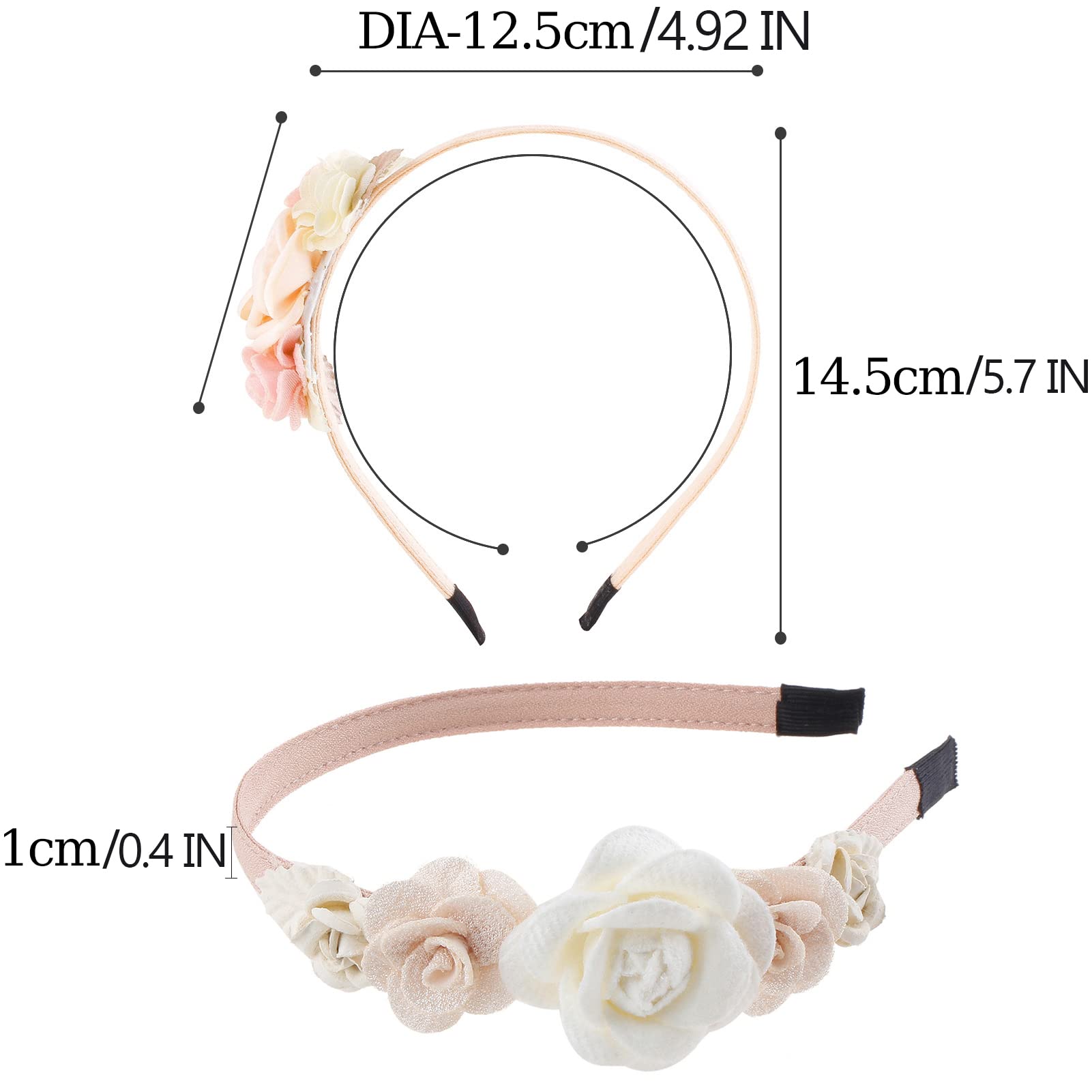 Floral Hairbands for Girls & Toddlers - 2 Pack Plastic Flower Hair Accessories for Kids | Perfect for Birthday Parties, Weddings & Daily Wear