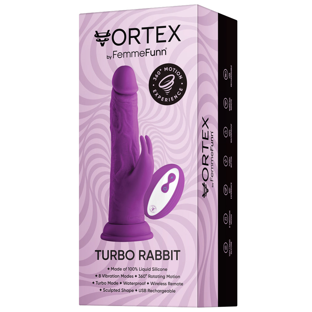 FemmeFunn Vortex Series 2.0 Wireless Turbo Rotating Rabbit Vibrator for Women - Powerful G-Spot & Clitoral Stimulation - Waterproof Rechargeable Adult Toy for Couples & Solo Play