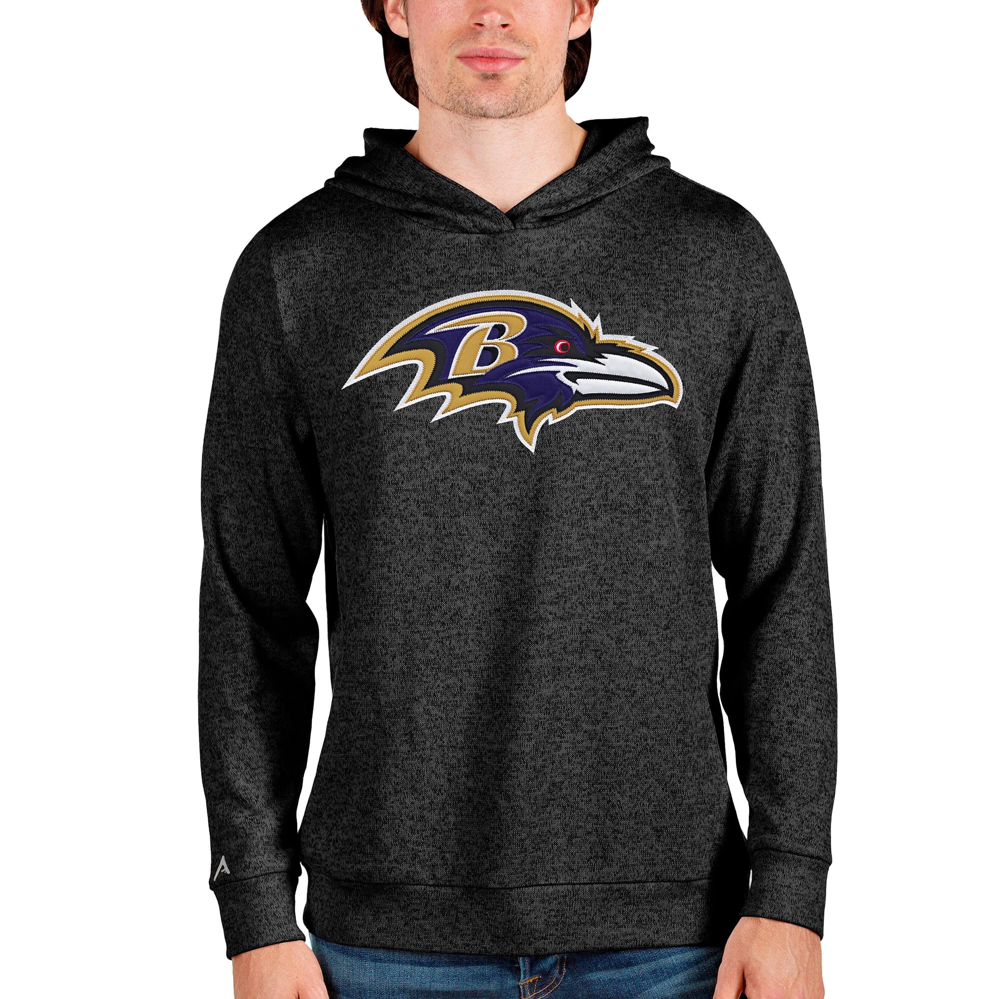 Antigua Men's Heathered Team Absolute Pullover Hoodie - Soft & Comfortable Fleece Sweatshirt for Casual Wear, Gym, and Outdoor Activities