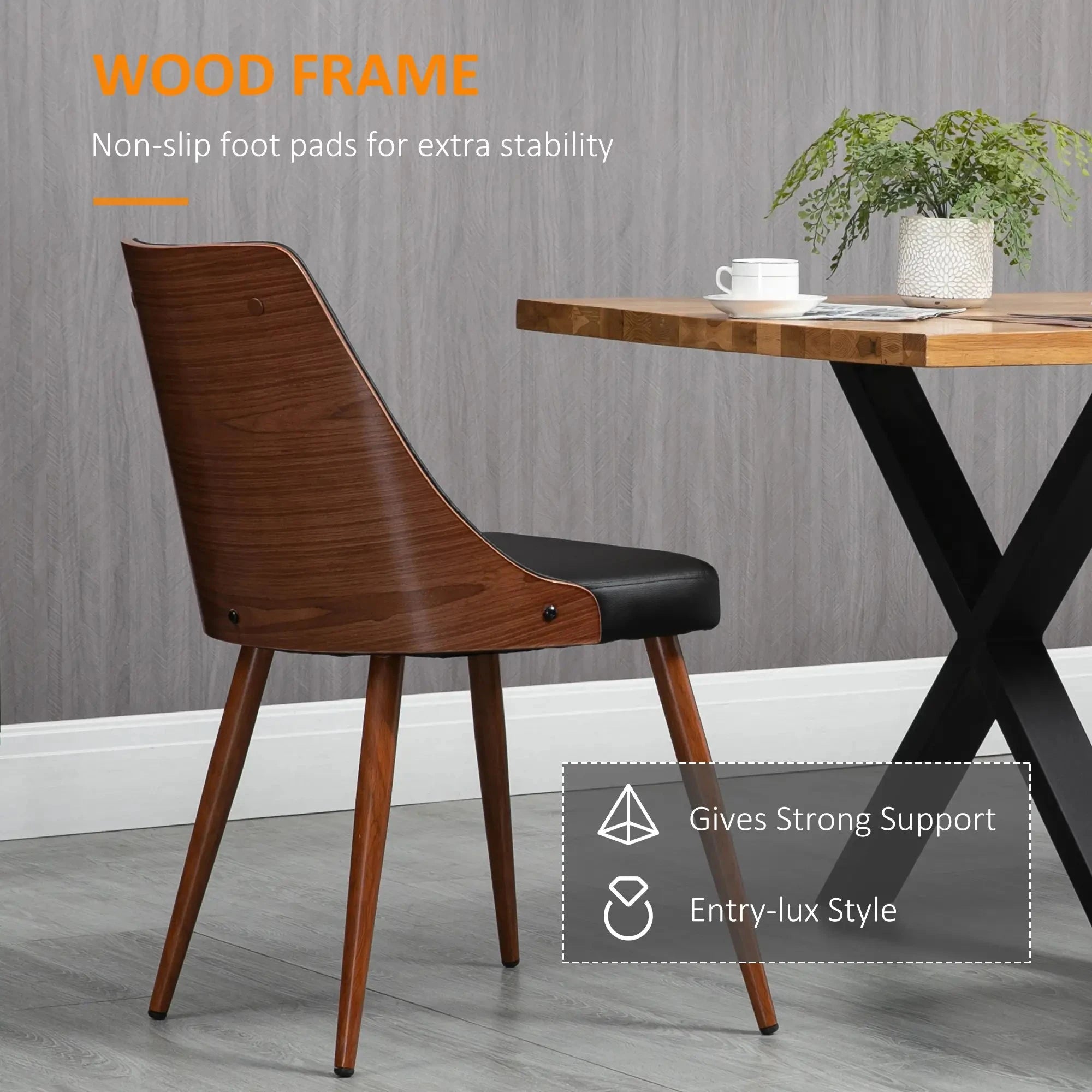Premium Tufted Faux Leather Dining Chairs Set of 2 - Modern Kitchen & Dining Room Furniture - Available in Black & Brown for Home, Restaurant & Office Decor