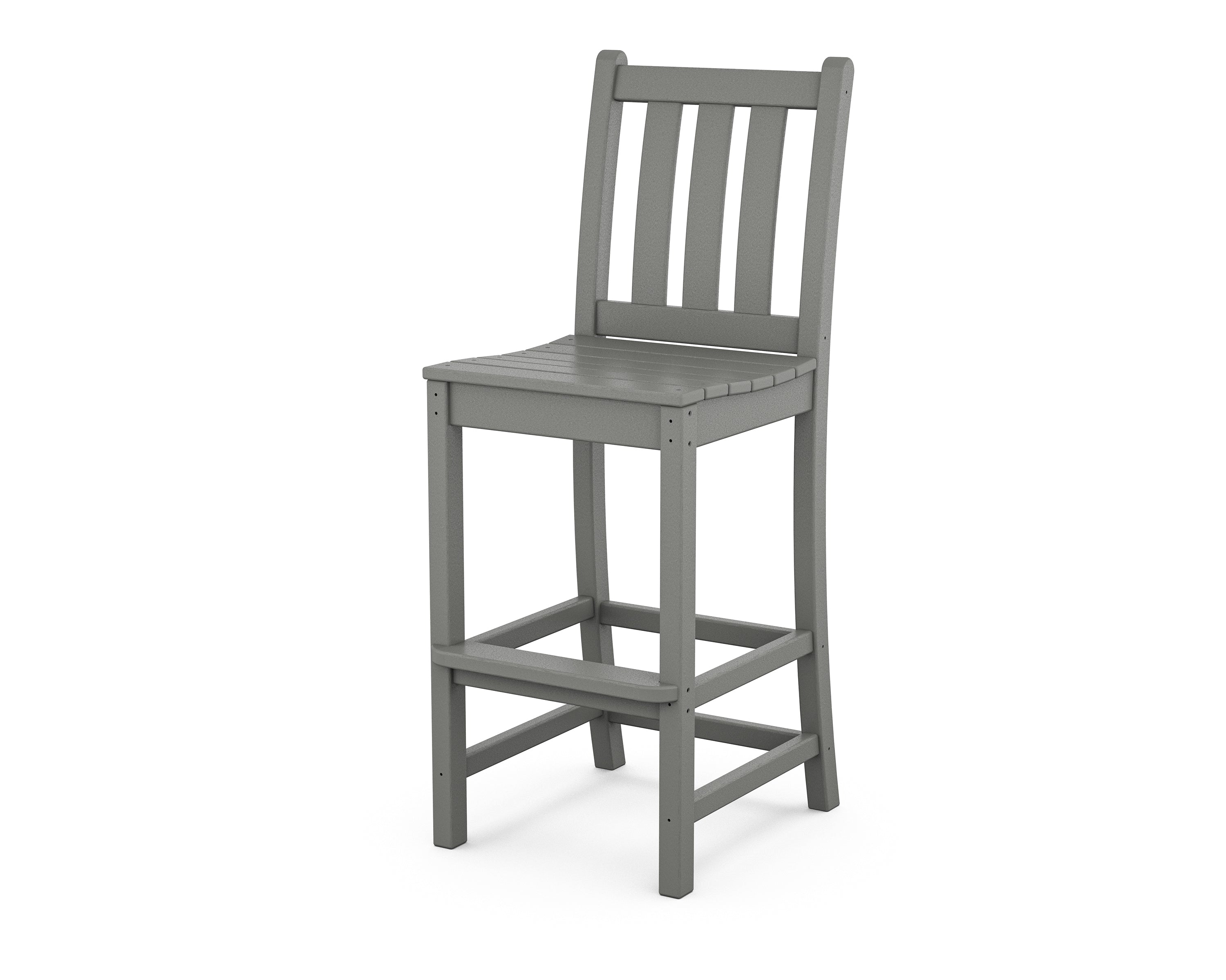 POLYWOOD Traditional Garden Bar Side Chair - Outdoor Patio Furniture, Weather-Resistant & Durable - Perfect for Backyard, Poolside, and Restaurant Use