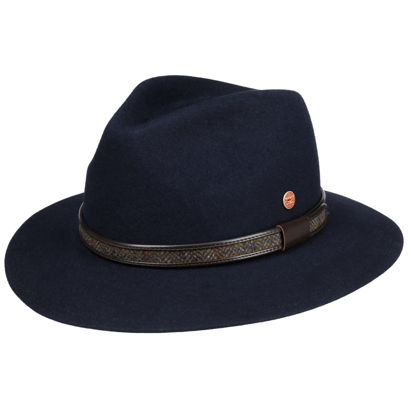 Mayser Gedeon Traveller Fur Felt Hat for Men - Classic Wool Fedora for Outdoor Travel, Hiking & Fashion