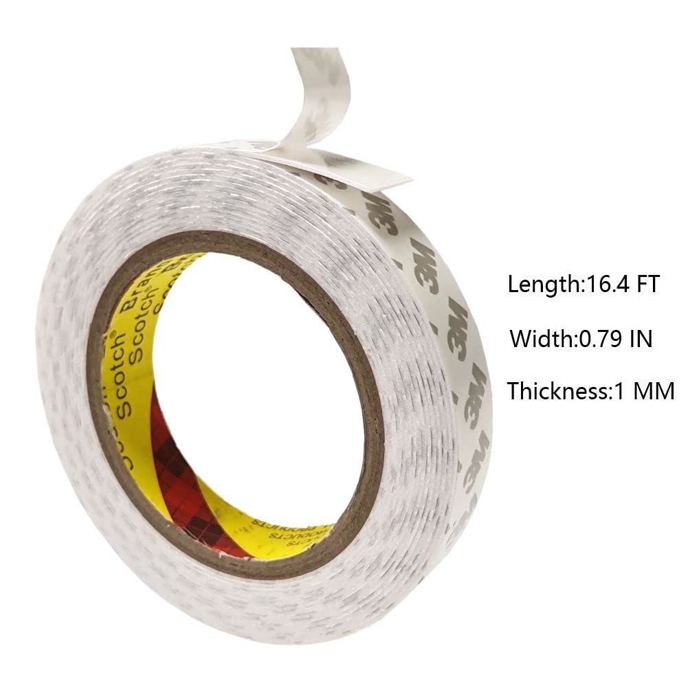 Double Sided Foam Tape 16.4 FT x 0.79 Inch - Heavy Duty PE Foam Adhesive Tape for Home & Office Decor, Car Trim, Gap Filling - Strong Mounting Tape for Wall Decorations, Picture Hanging & DIY Projects