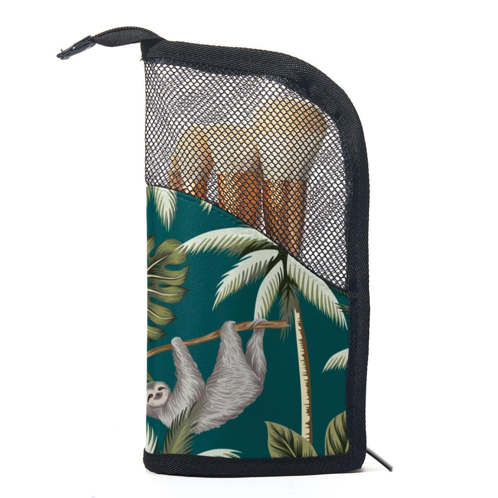 Premium 12-Piece Makeup Brush Organizer Bag with Animal Monkey Tropical Tree Design - Portable Travel Makeup Brush Holder Case for Professional Artists & Beginners - Perfect for Travel, Home Vanity & Salon Use