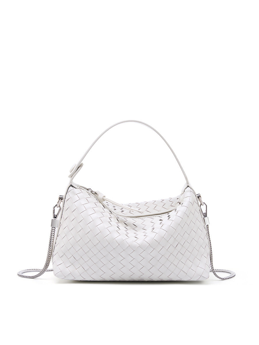 Genuine Leather Woven Dumpling Bag - Stylish Tote, Shoulder & Crossbody Purse for Women | Perfect for Work, Travel & Everyday Use