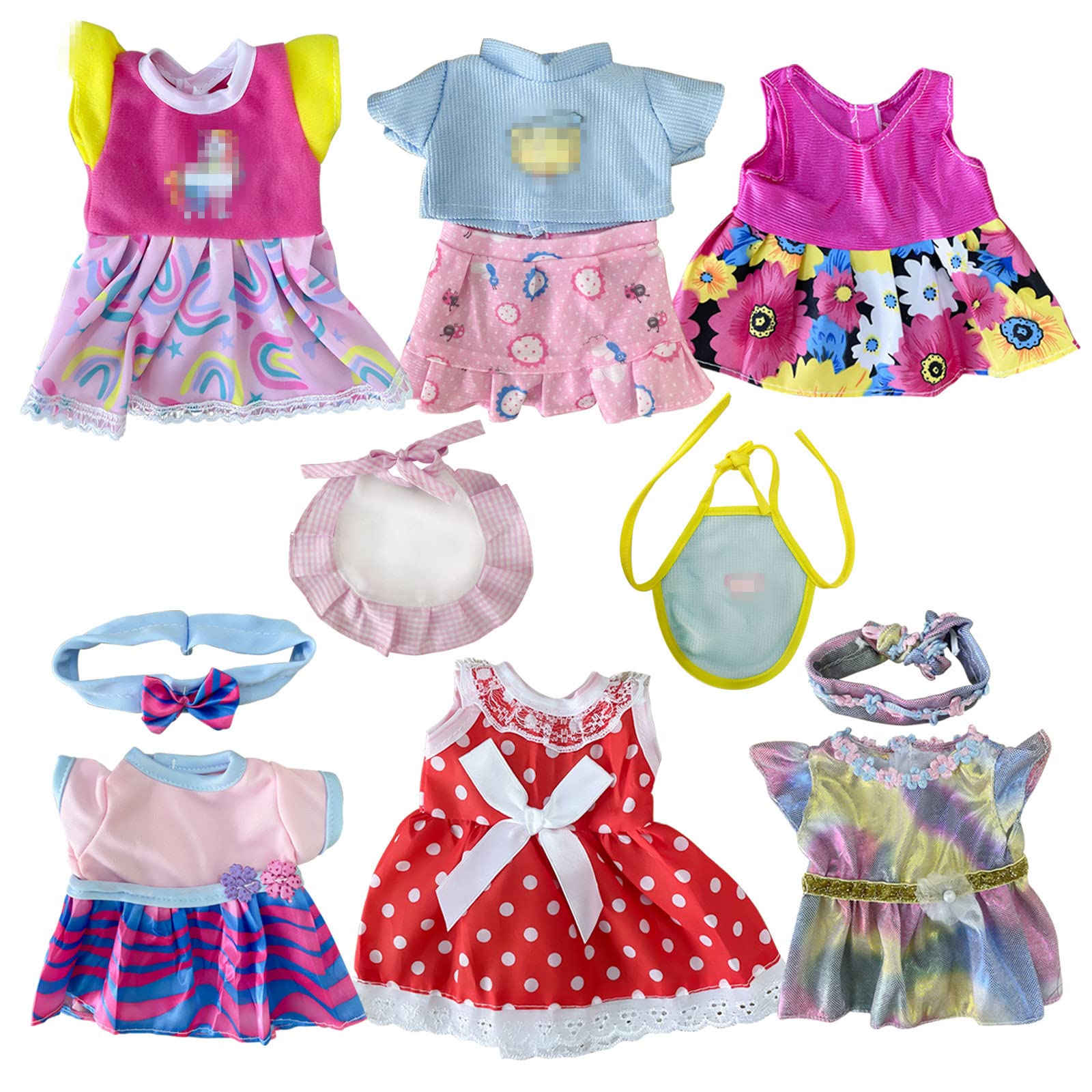 6 Sets Baby Doll Clothes for 10-12 Inch Dolls | Adorable Girl Doll Dresses & Outfits Accessories | Perfect for Pretend Play, Dress Up & Collecting