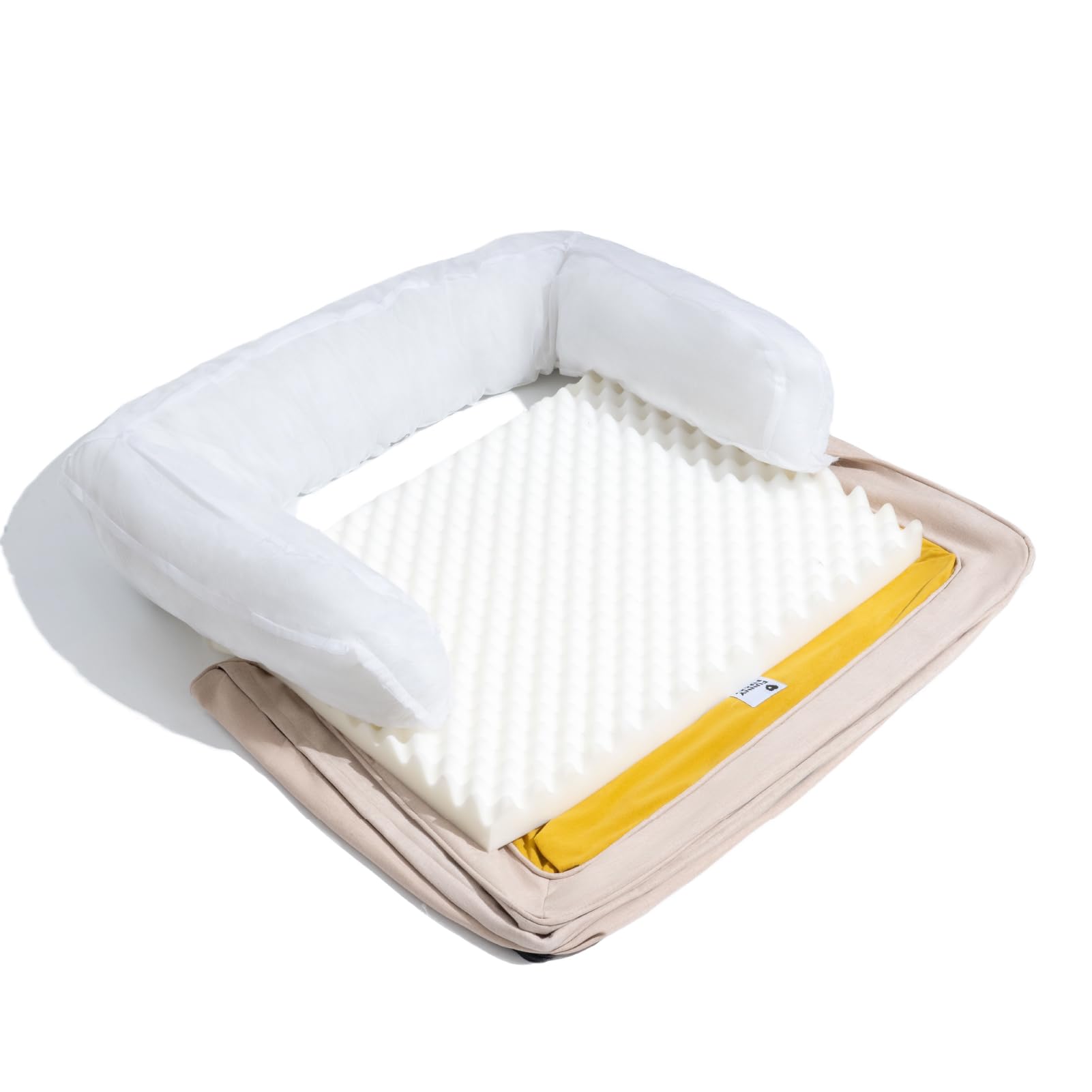 Orthopedic Dog Bed for Large Dogs - Plush Fuzzy Sofa Couch with Egg-Crate Foam Support, Removable & Machine Washable Cover, Non-Slip Bottom - Perfect for Living Room, Bedroom or Pet Nursery