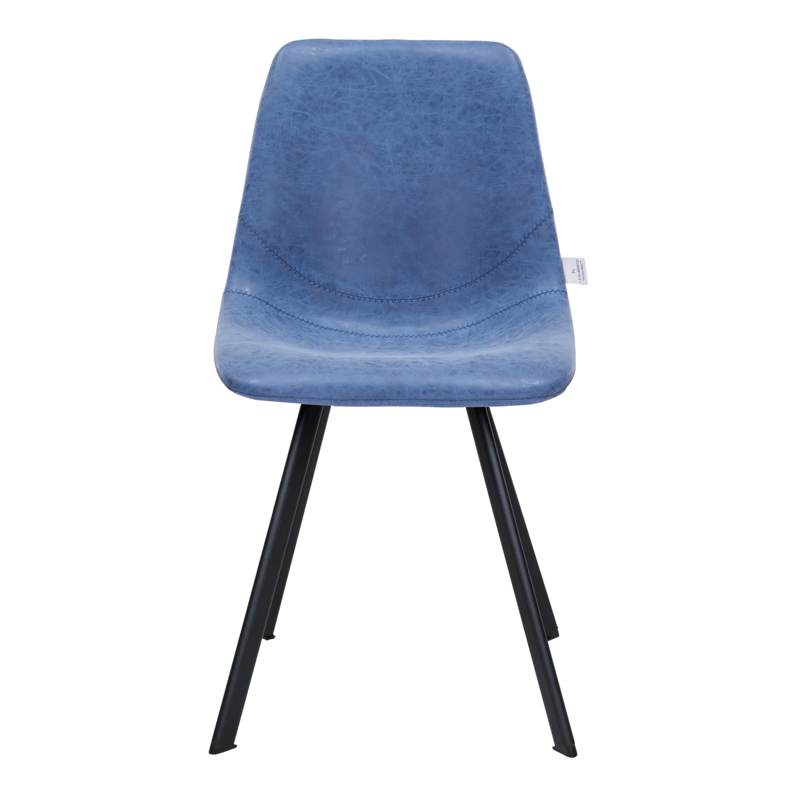 LeisureMod Dining Chairs Set of 4 - Modern Upholstered Leather Accent Chairs with Powder-Coated Metal Base for Dining Room, Living Room & Kitchen (Peacock Blue, Markley Series) - Perfect for Family Gatherings & Entertaining Guests
