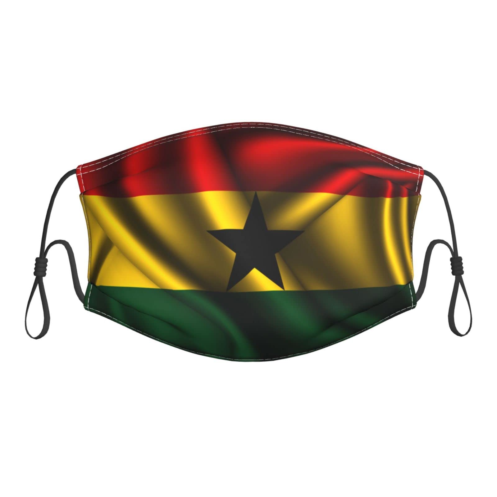 Ghana Flag Face Mask - Reusable, Adjustable Dust Mask with Filter for Men & Women | Perfect for Travel, Sports & Daily Protection