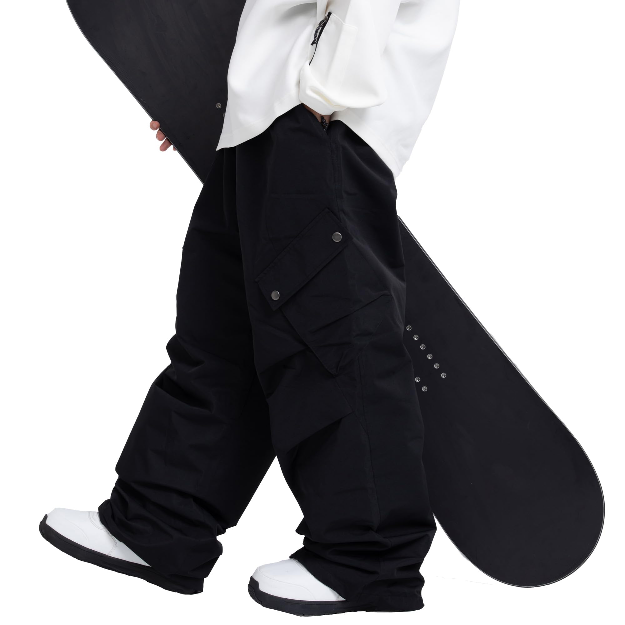SNOWVERB Waterproof Ski Snow Pants for Women & Men - Loose Fit Cargo Pants with Warm Insulation | Winter Sports, Snowboarding, Hiking & Streetwear Fashion