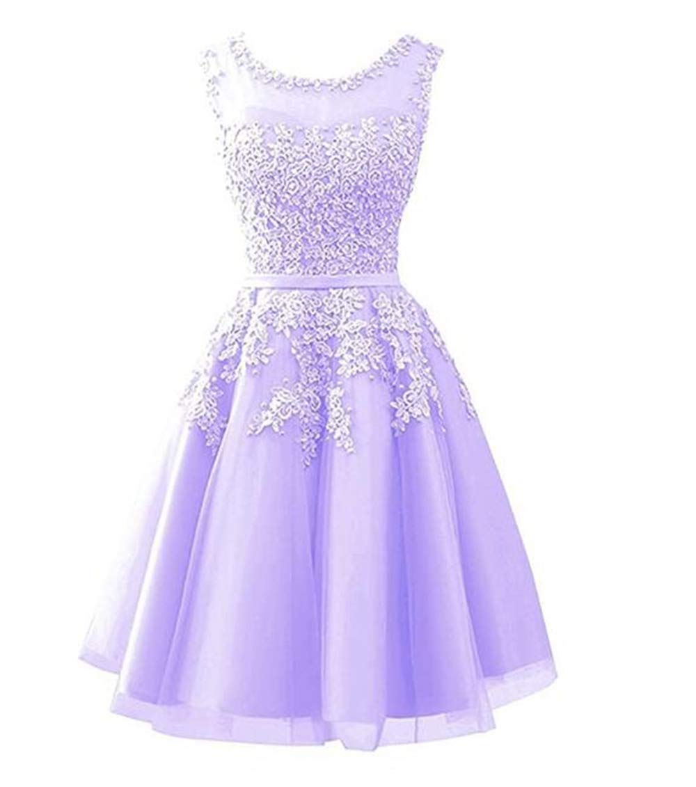 ANGELA Women's Appliques Short Prom Dresses 2021 | Elegant Homecoming Dresses for Teens | Perfect for Prom Night, School Dances & Special Occasions