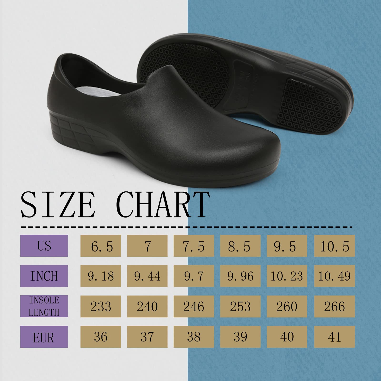 **Women's Professional Slip-Resistant Kitchen Clogs - Breathable Nursing Shoes with Arch Support for Chefs, Nurses & Food Service - Lightweight Non-Slip Indoor/Outdoor Shoes for Work, Beach & Home Use**