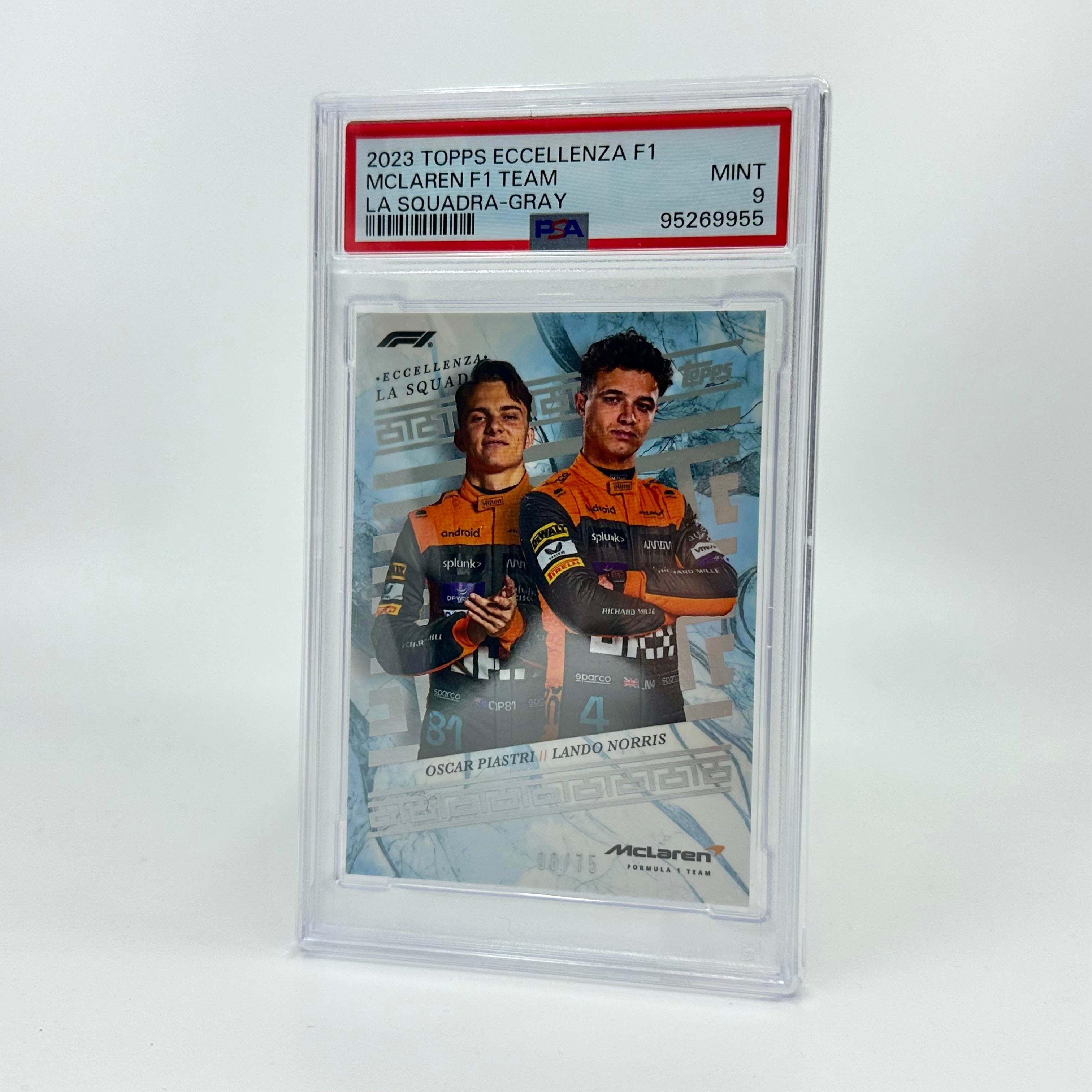 2023 Eccellenza La Squadra PSA 9 /75 Norris/Piastri McLaren F1 Team Gray - Perfect for F1 Collectors, Racing Enthusiasts and Sports Memorabilia Displays