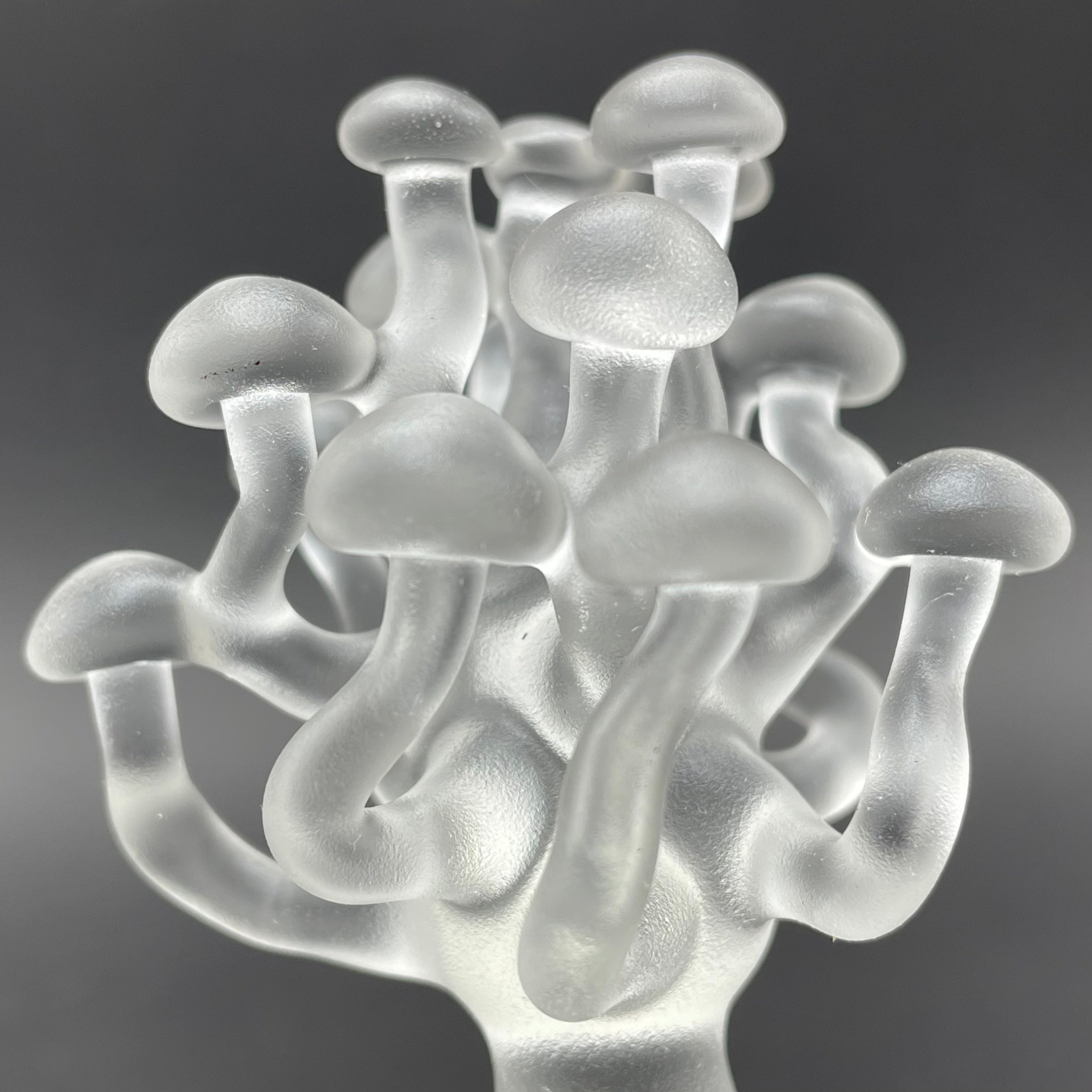 Handmade Small Glass Mushroom Sculpture - Decorative Art Piece for Home, Office & Garden Decor - Perfect for Tabletop, Shelf & Outdoor Display