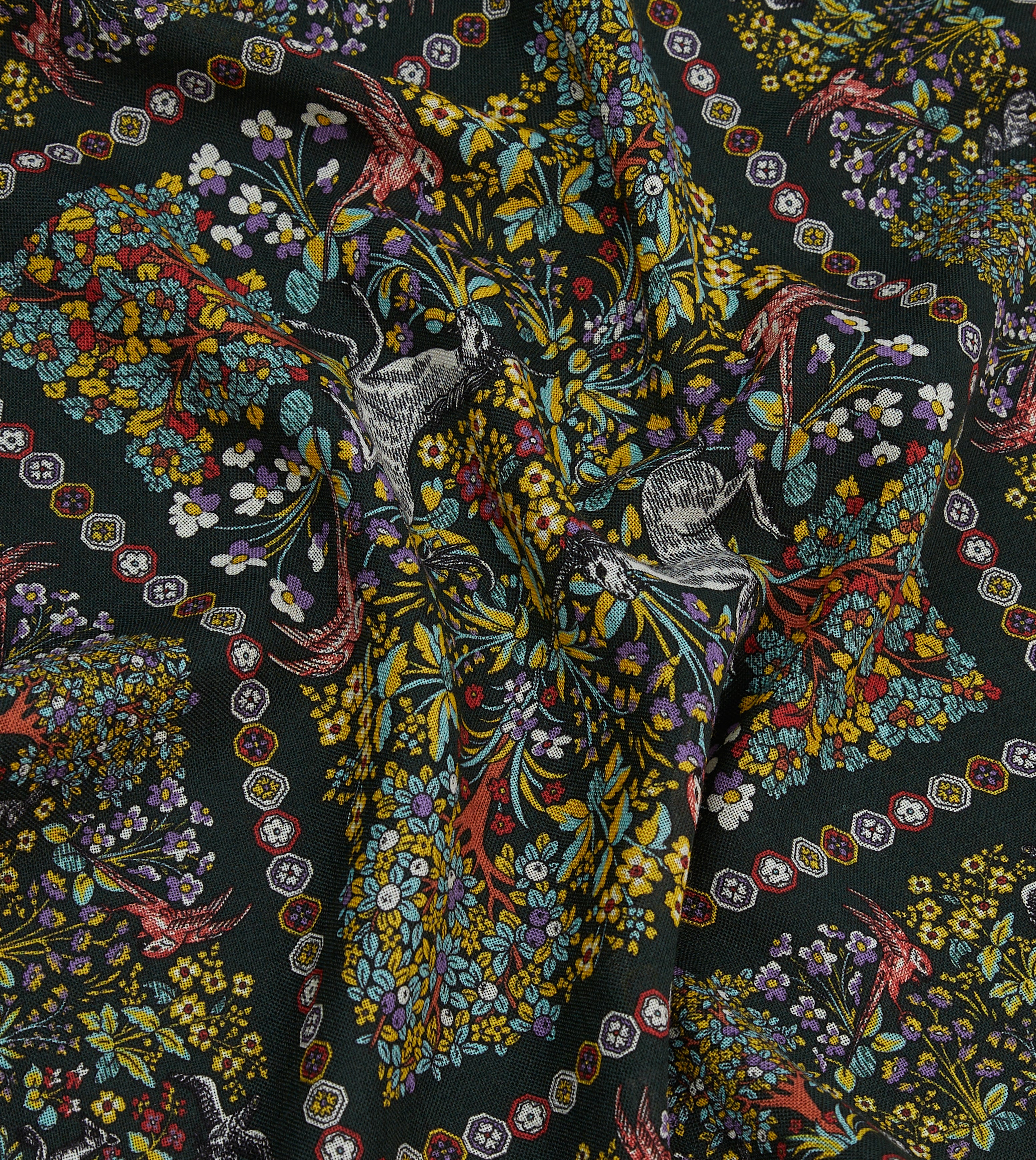 Luxury Gold Floral Unicorn Print Wool Silk Pocket Square for Men - Elegant Handkerchief for Weddings, Business Suits & Formal Occasions