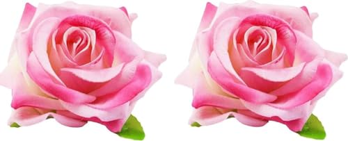 Elegant Pink Rose Hair Clips for Women - Pack of 2 | Vintage Floral Hair Accessories for Bridal, Wedding, Party & Everyday Wear
