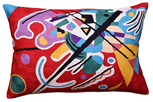 Red Painting Lumbar Pillow Cover