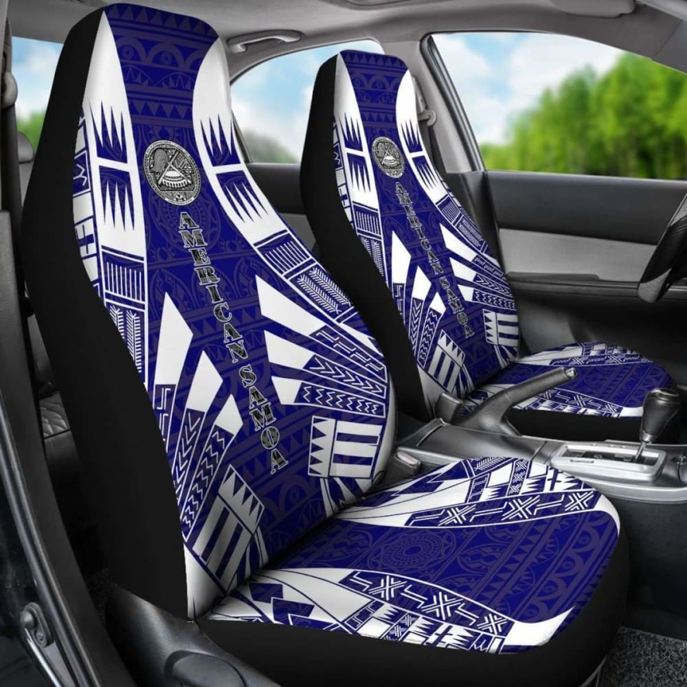 American Samoa Car Seat Covers with Polynesian Tattoo Flag Design - Durable & Stylish for Cars, Trucks & SUVs - Perfect for Travel, Commuting & Cultural Pride