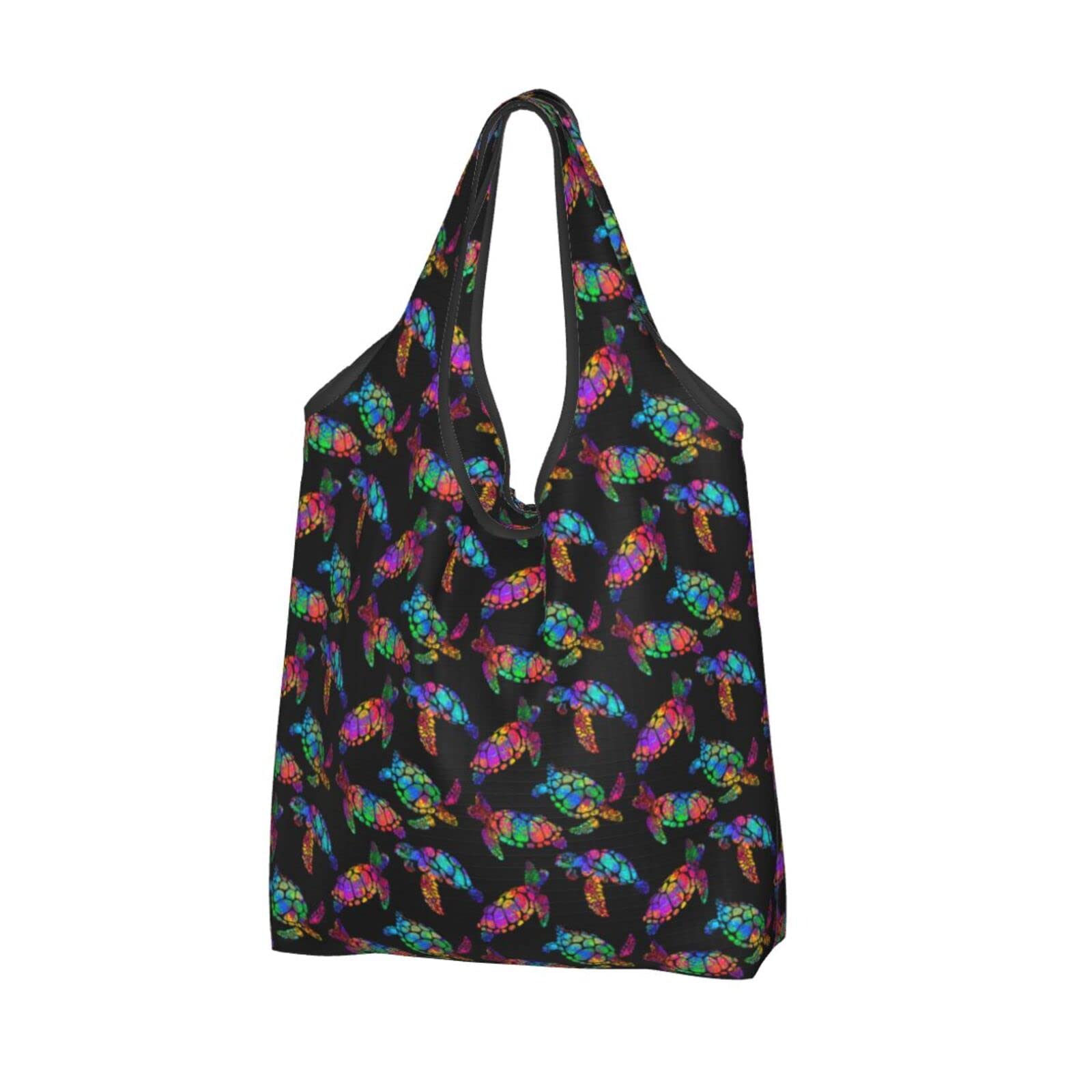 Eco-Friendly Boho Sea Turtle Reusable Shopping Bags - Waterproof Large Grocery Tote with Foldable Design | Perfect for Beach Trips, Farmers Markets & Sustainable Lifestyle