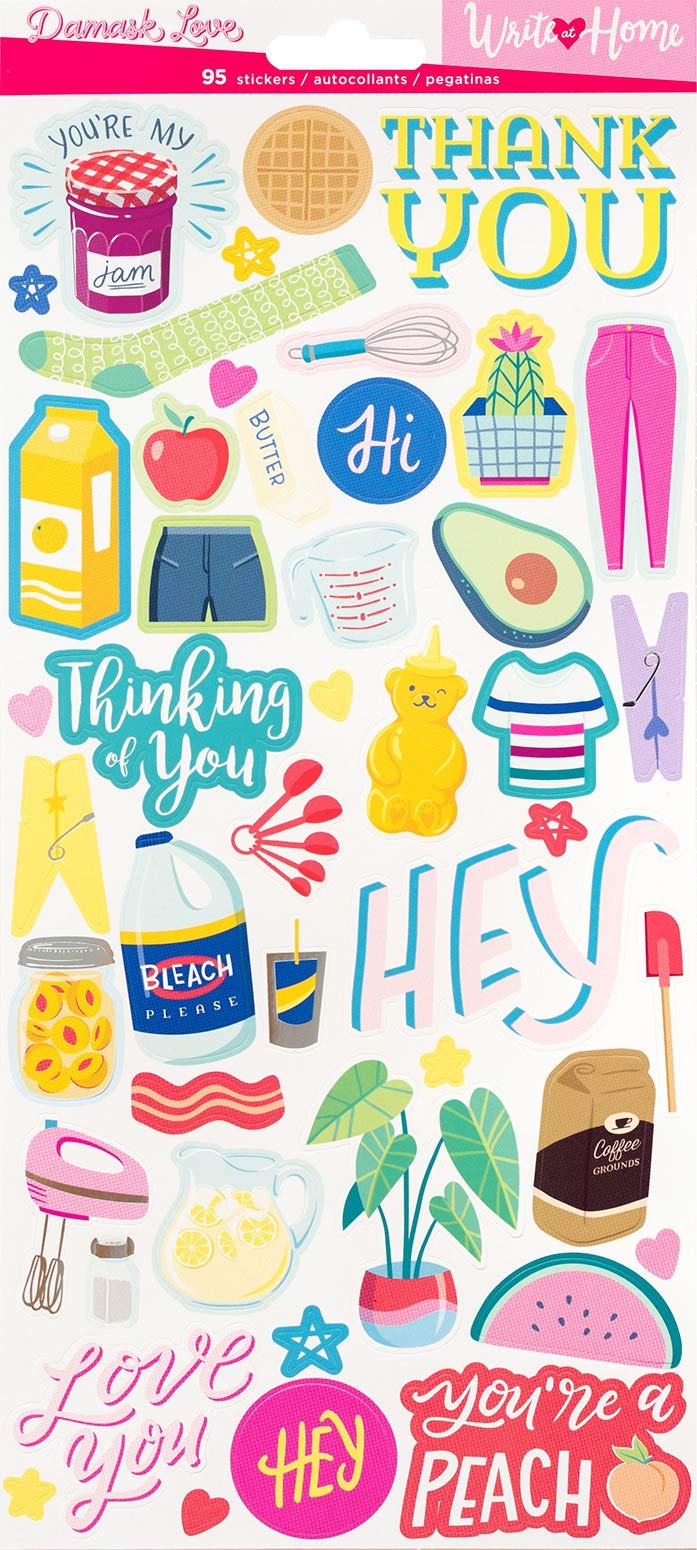 American Crafts Write at Home Stickers - Inspirational Quotes & Accents for DIY Scrapbooking, Journaling, and Home Decor