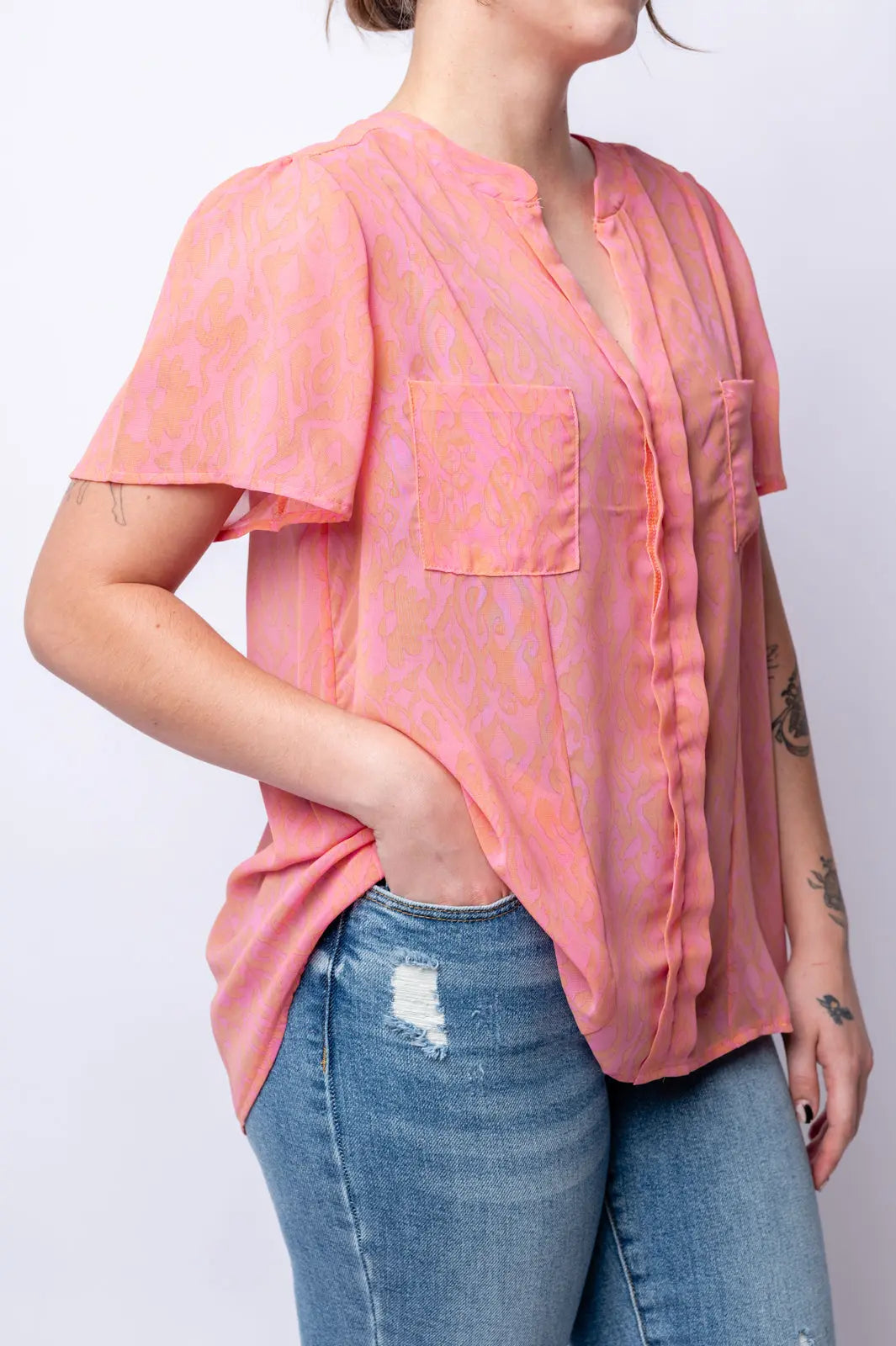 Let Me See You Do It Shawl Neckline Blouse - Elegant Women's Fashion Top for Work & Date Night | Summer 2024 Collection