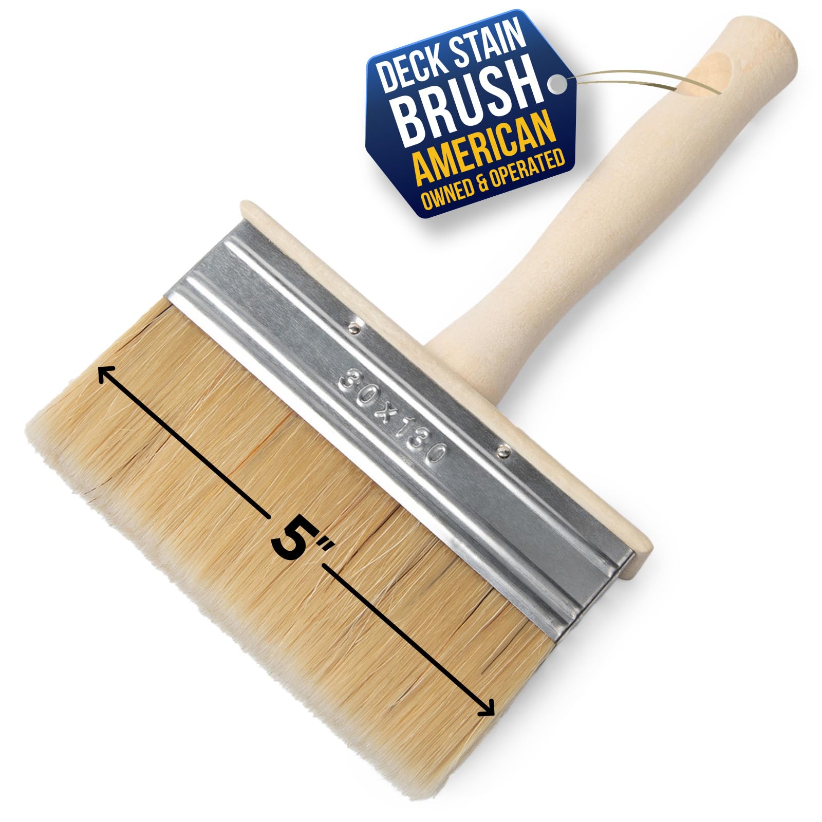 Foxtrot 5-Inch Deck Stain Brush - Professional Grade Paint & Sealer Applicator for Wood Decks, Fences, Walls | Fast & Even Coverage | Perfect for Outdoor Wood Staining, Fence Painting & Home Improvement Projects