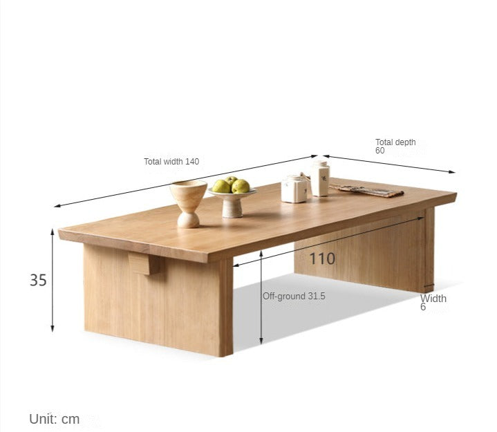 Handcrafted Live Edge Tea Table - Solid Oak & Birch Wood - Rustic Modern Coffee Table for Living Room, Lounge, or Office Decor