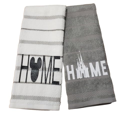 Be Our Guest Magic Castle Mickey Kitchen Bathroom Towels - Disney Themed Towels for Kids Bathroom, Kitchen, and Guest Use