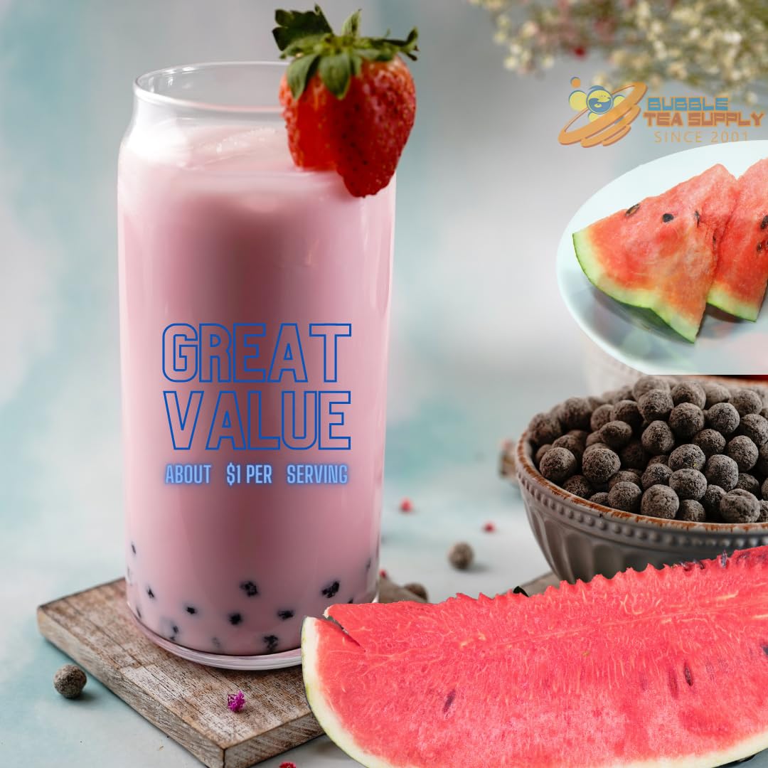 Premium Bubble Tea Powder Variety Pack - 2 Bags (80-90 Servings) for Tapioca Pearls, Fruit Milk Tea & Brown Sugar Boba - Instant Flavored Drink Mix - Perfect for Home Cafes, Parties & DIY Bubble Tea Shops - WATERMELON Flavor