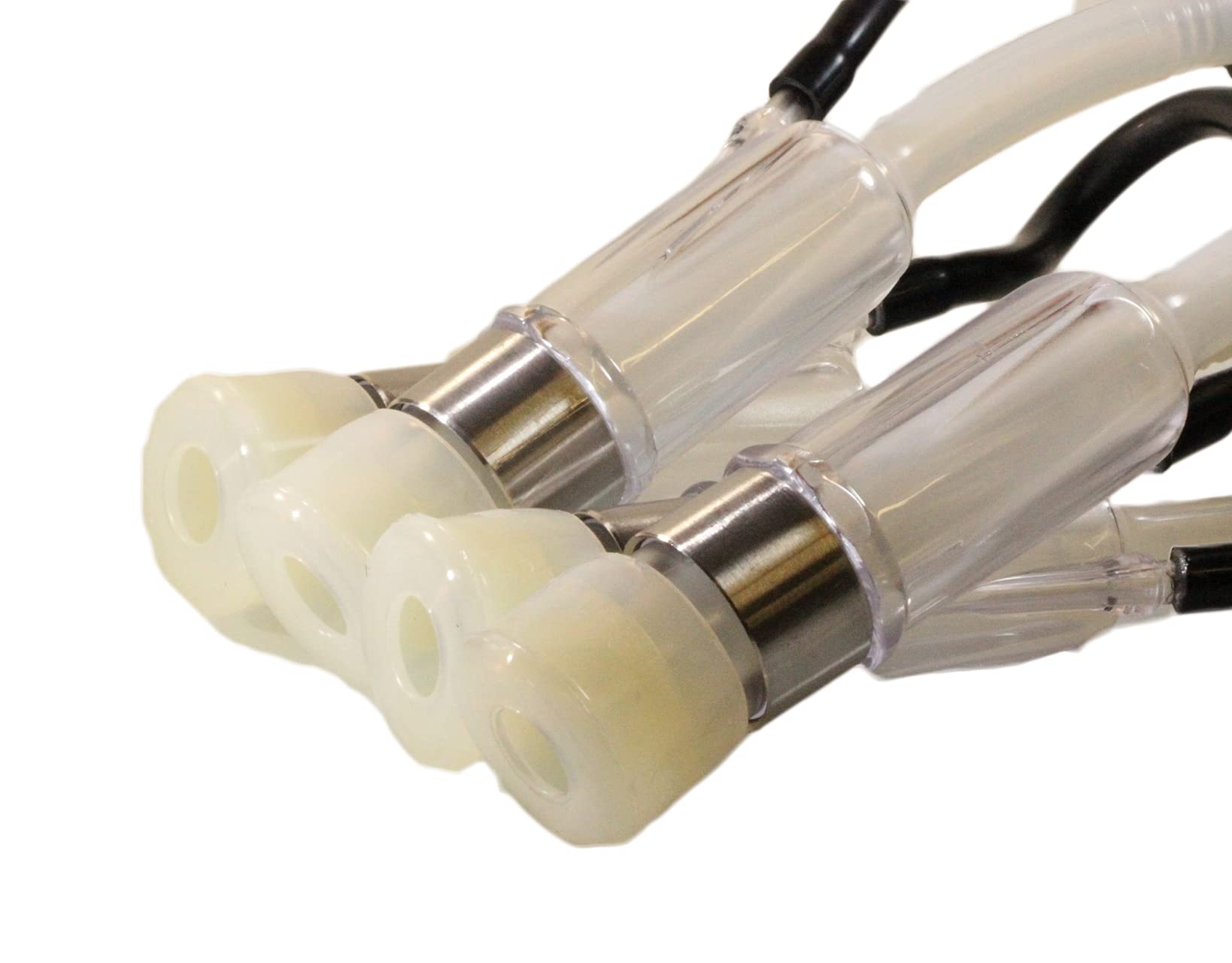 Melasty 240cc Cow Milking Machine Cluster with Soft Silicone Liners & Clear Acrylic Shells - Visible Pulsation for Small Teat Cows - Ideal for Dairy Farms, Homesteads & Veterinary Use