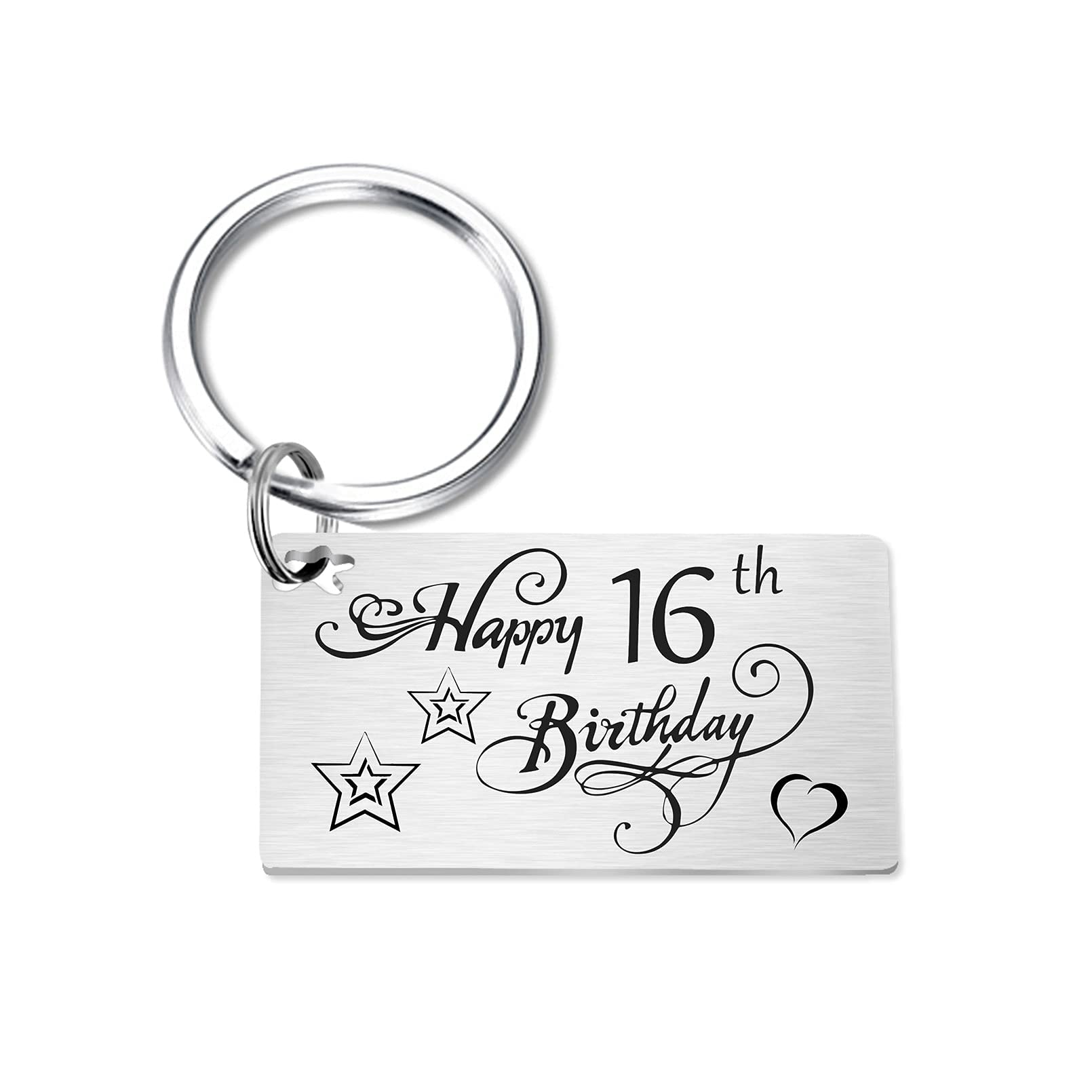 TGCNQ 16th Birthday Gifts for Boys & Girls - Personalized 16 Year Old Birthday Keychain - Perfect Sweet 16 Present for Teens, Niece, Nephew or Grandchild - Great for Graduation, Party Favors & Special Occasions
