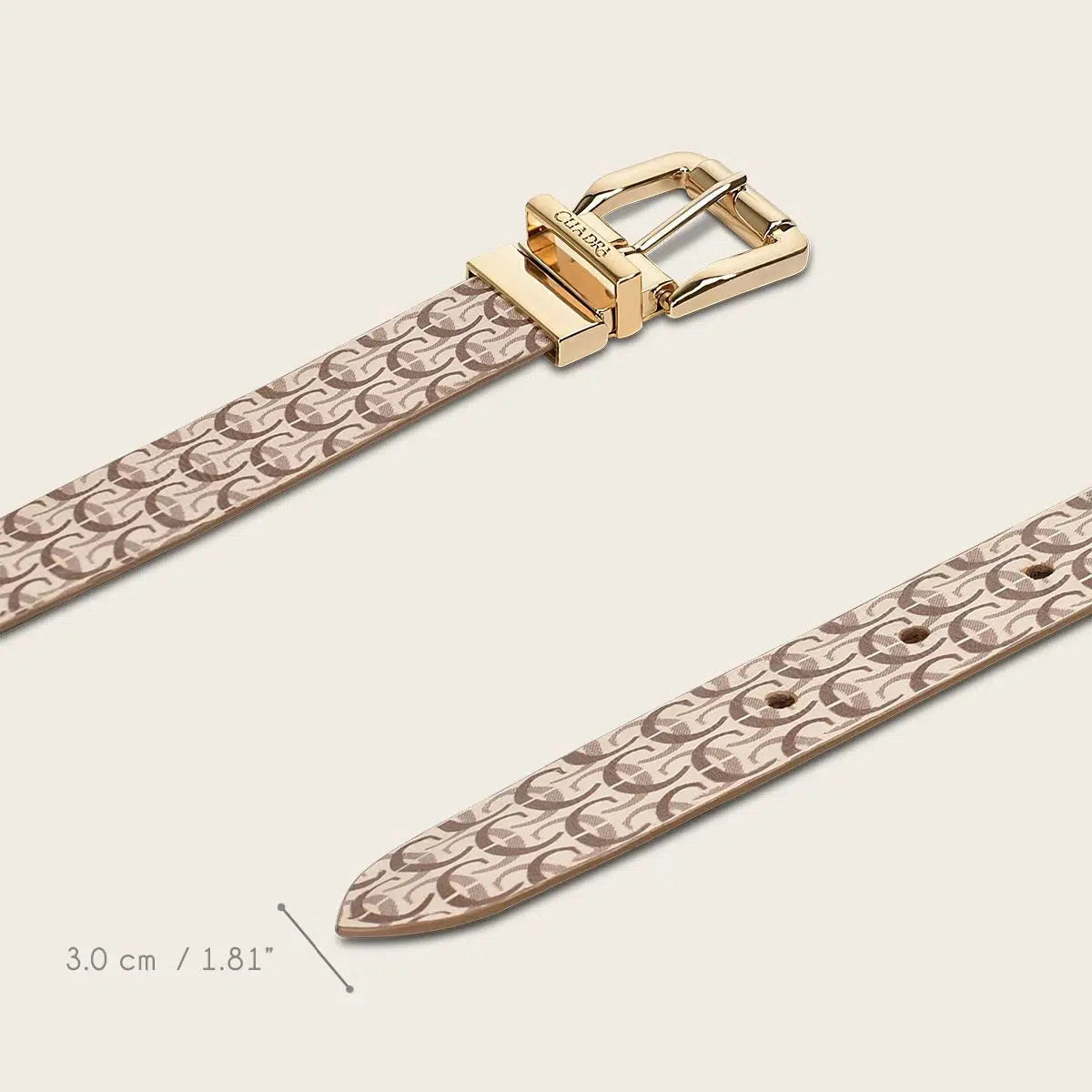 CDA18RS Women's Casual Fashion Cowhide Leather Belt in Beige - Perfect for Office, Jeans, and Everyday Outfits