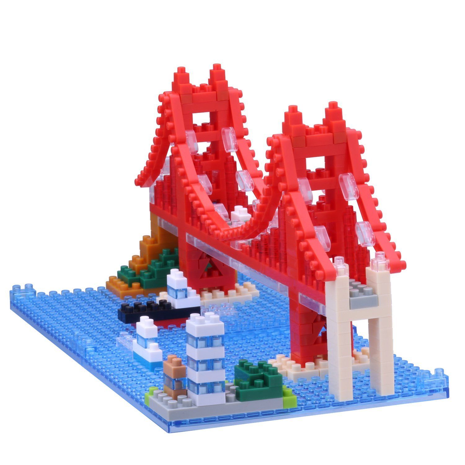 Nanoblock Golden Gate Bridge Building Kit NBH 116 - Miniature Model Set for Architecture Enthusiasts & Home Decor