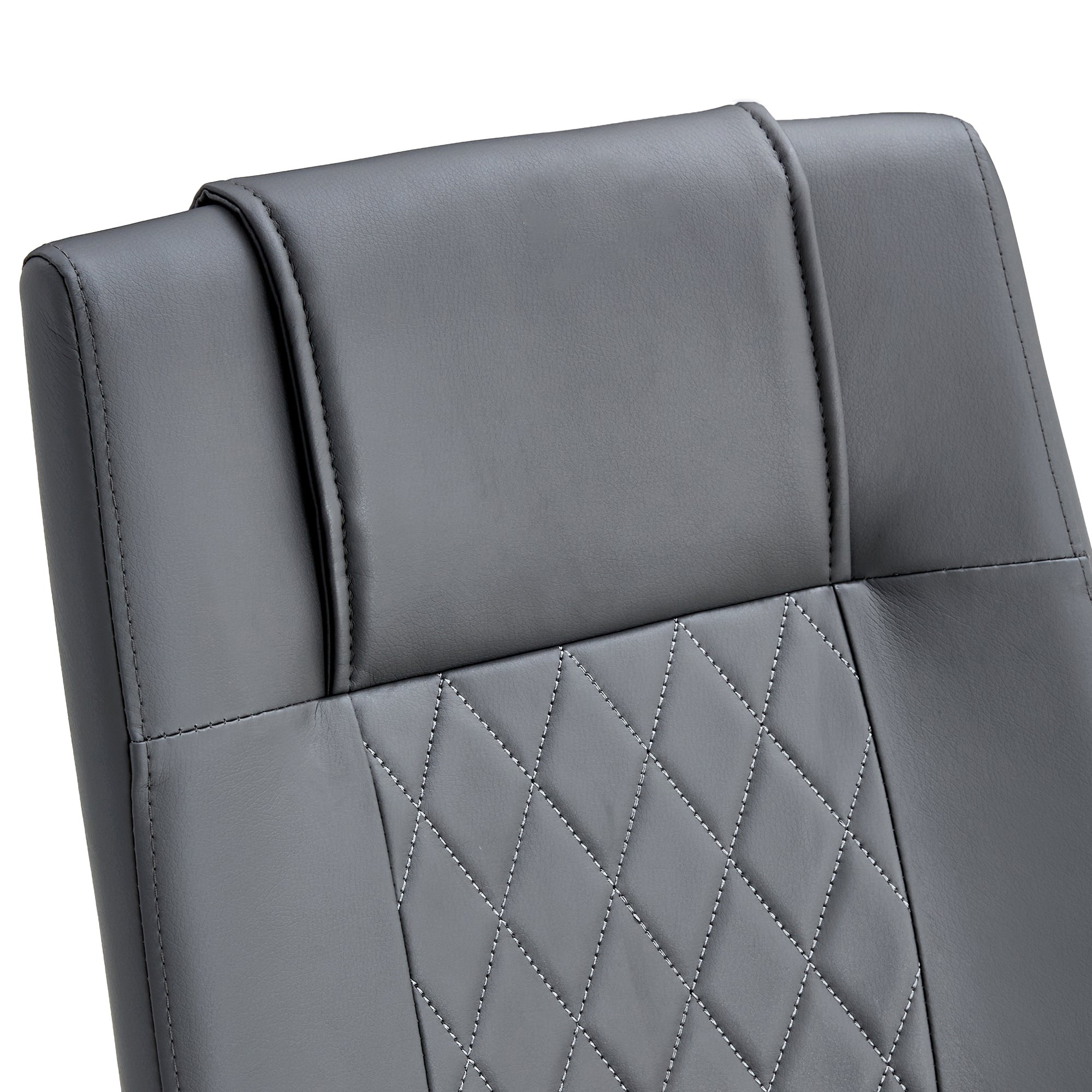 Stylish Faux Leather Cushioned Chairs with Metal Legs - Set of 6 (Gray PU Leather) for Living Room, Kitchen, Bedroom & Dining Room - Perfect for Home Decor & Guest Seating