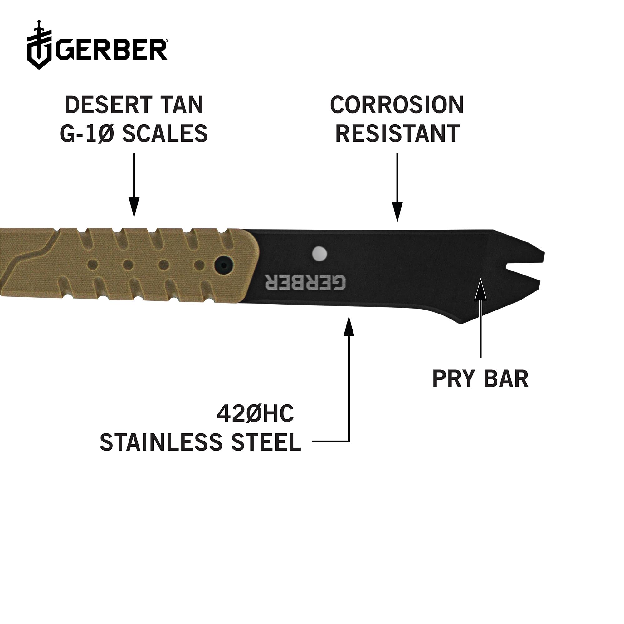 Gerber Gear Downrange Tactical Tomahawk Survival Multitool - Camping Axe with Hammer Head & Steel Pry Bar - Includes Molle-Compatible Sheath - Perfect for Outdoor Survival, Bushcraft & Tactical Missions
