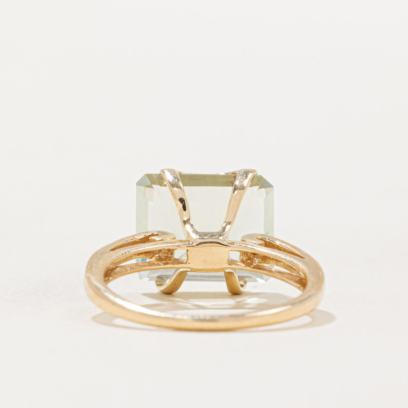 Elegant Mint Green Quartz & Diamond Ring - 4.20ct Gemstone with 0.08ctw Diamonds - Size 6 - Perfect for Engagement, Anniversary & Special Occasions